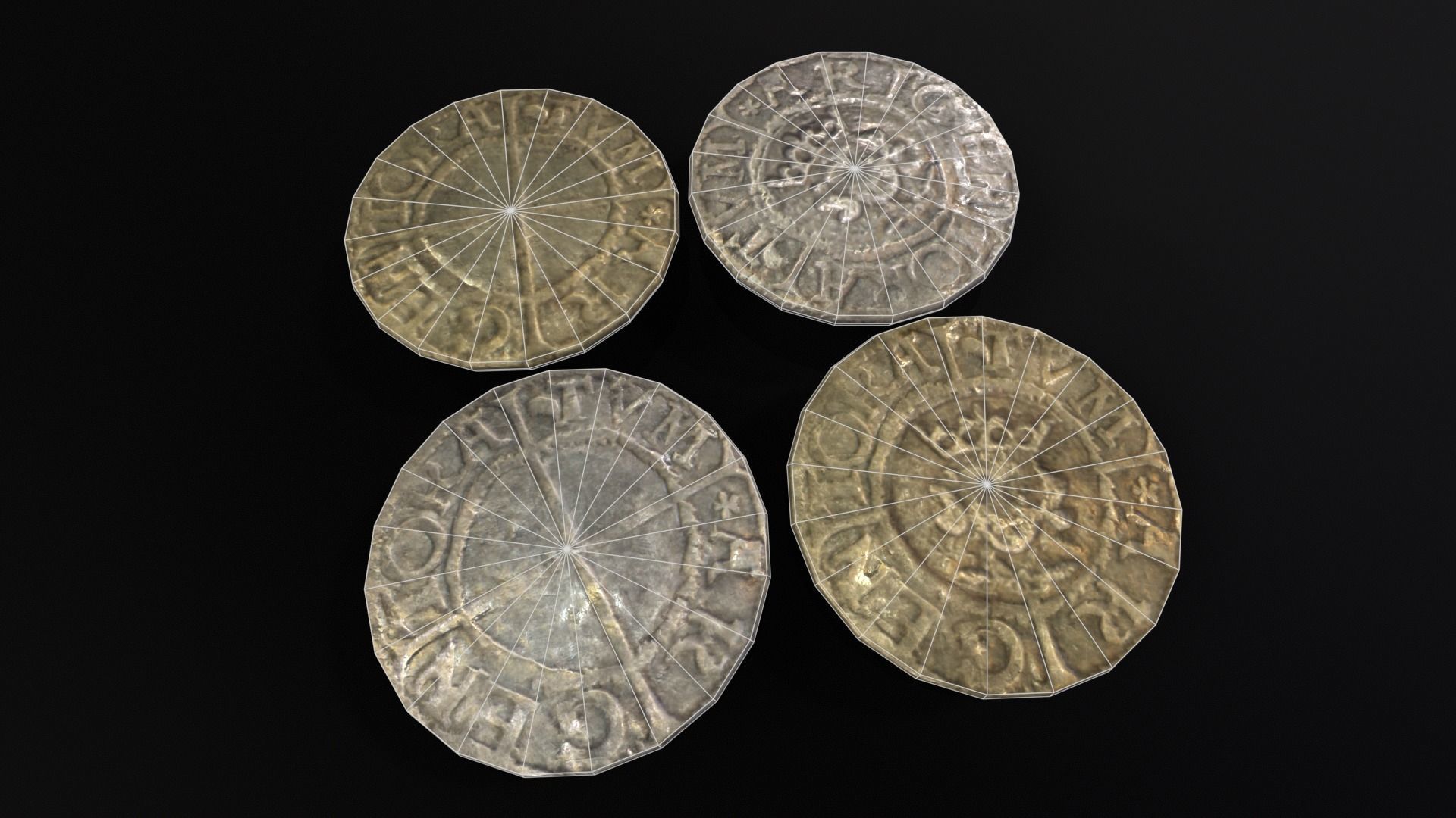 Medieval Coins  Low-poly 3D model_3
