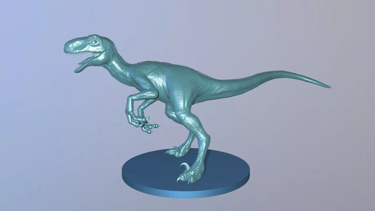 Veloceraptor Realistic Basemesh Printable 3D model_0