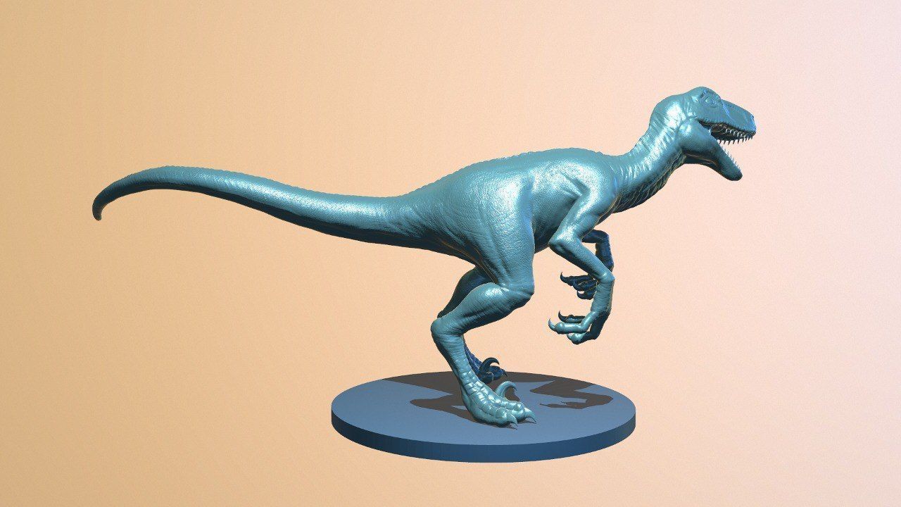 Veloceraptor Realistic Basemesh Printable 3D model_1