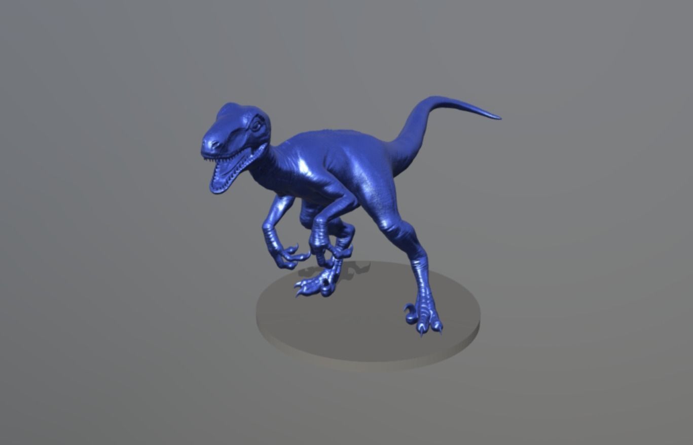 Veloceraptor Realistic Basemesh Printable 3D model_3