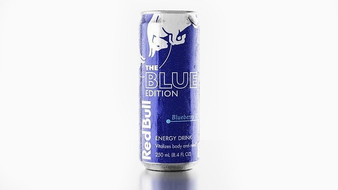 Can Red Bull BLUE EDITION Realistic 3D model 3