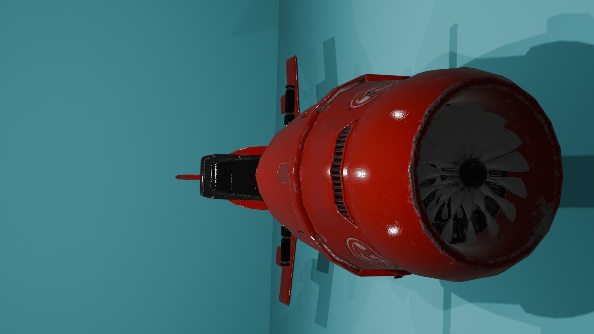 hover bike in red 3D model_3