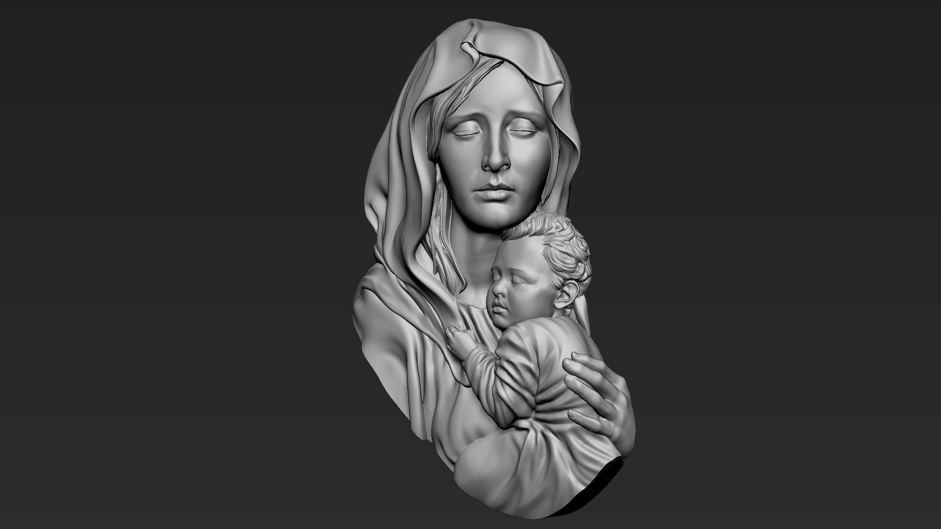 Mother Maria relief 07 3D print model_8