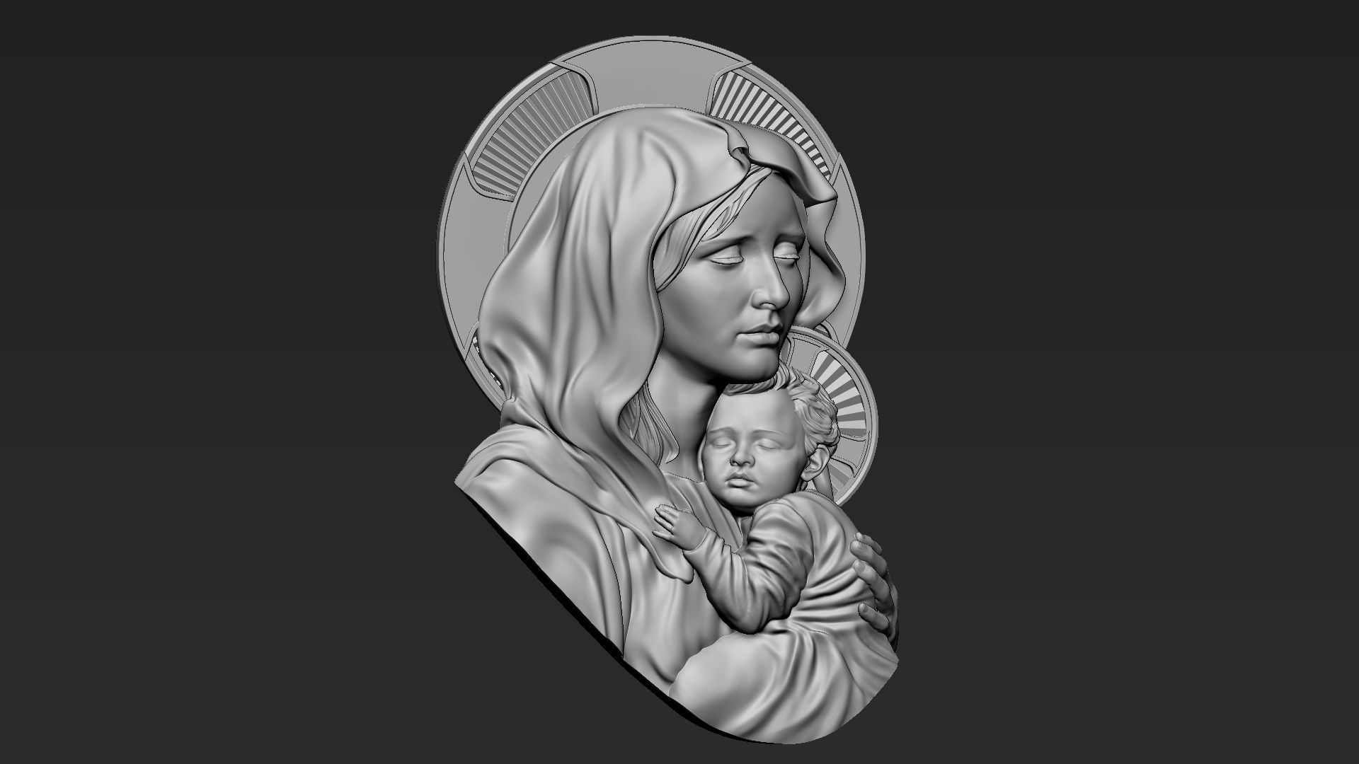 Mother Maria relief 07 3D print model_4