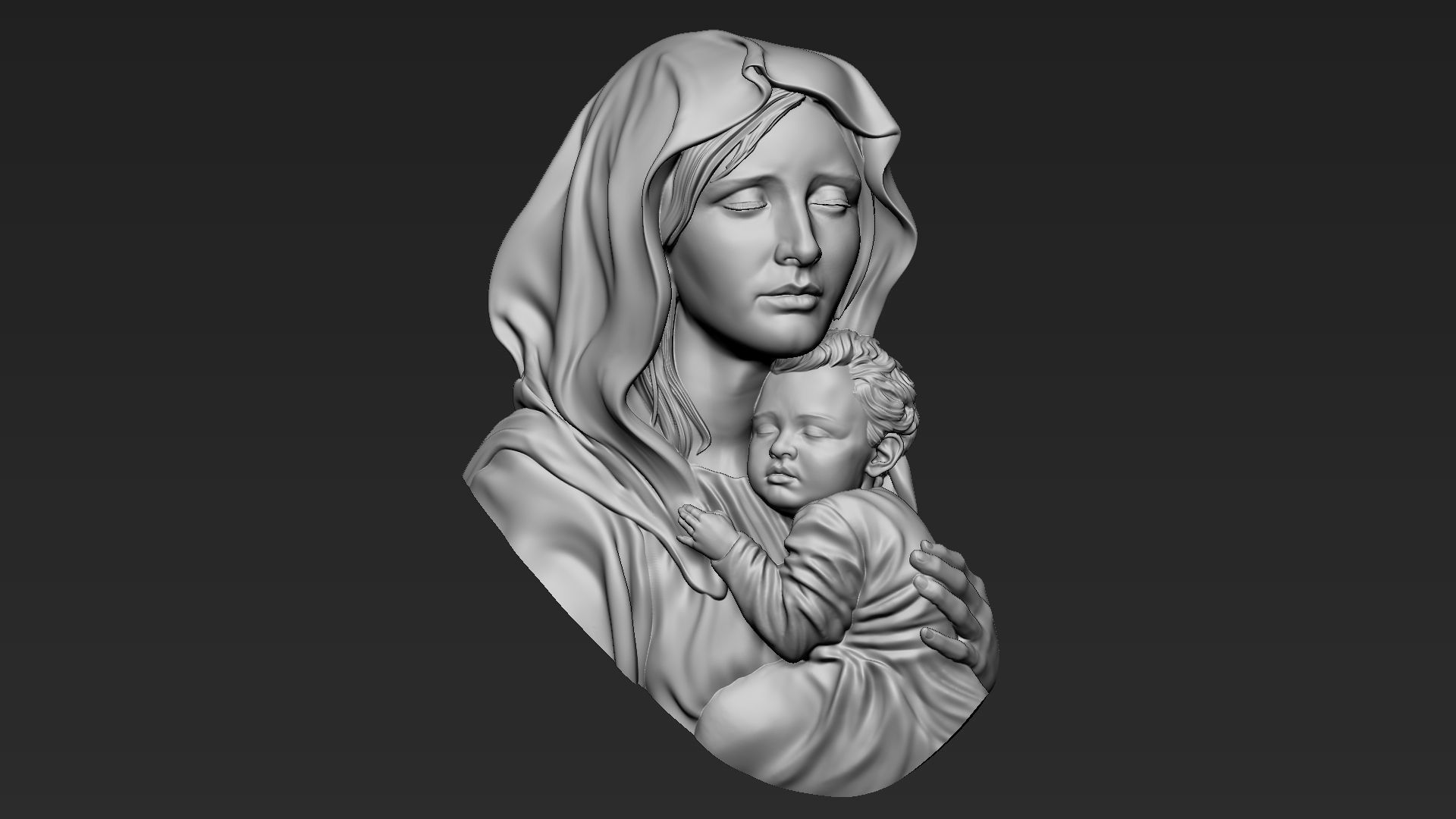 Mother Maria relief 07 3D print model_5