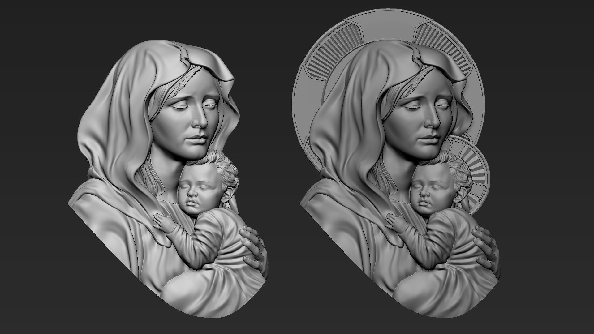Mother Maria relief 07 3D print model_6