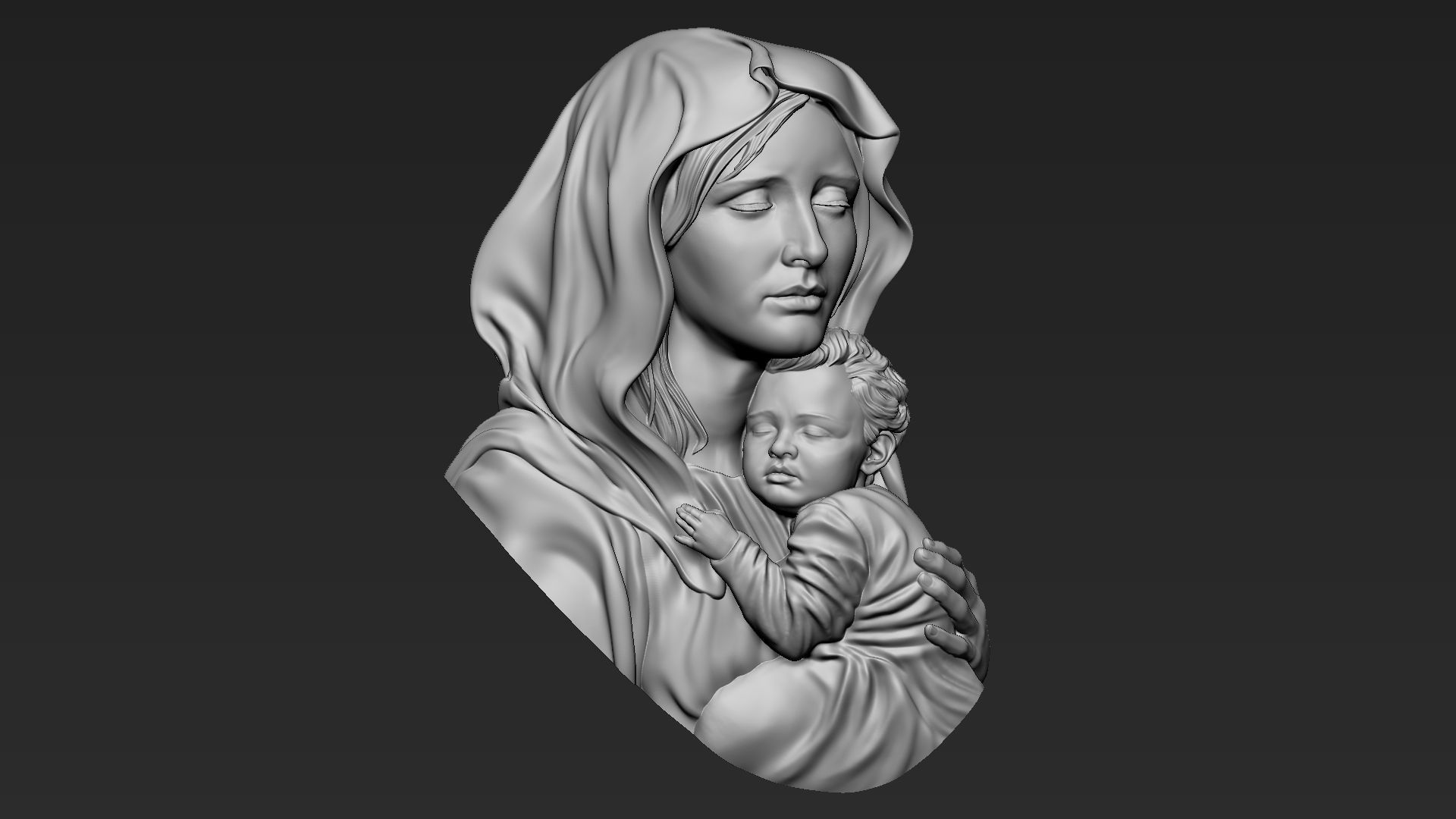 Mother Maria relief 07 3D print model_3