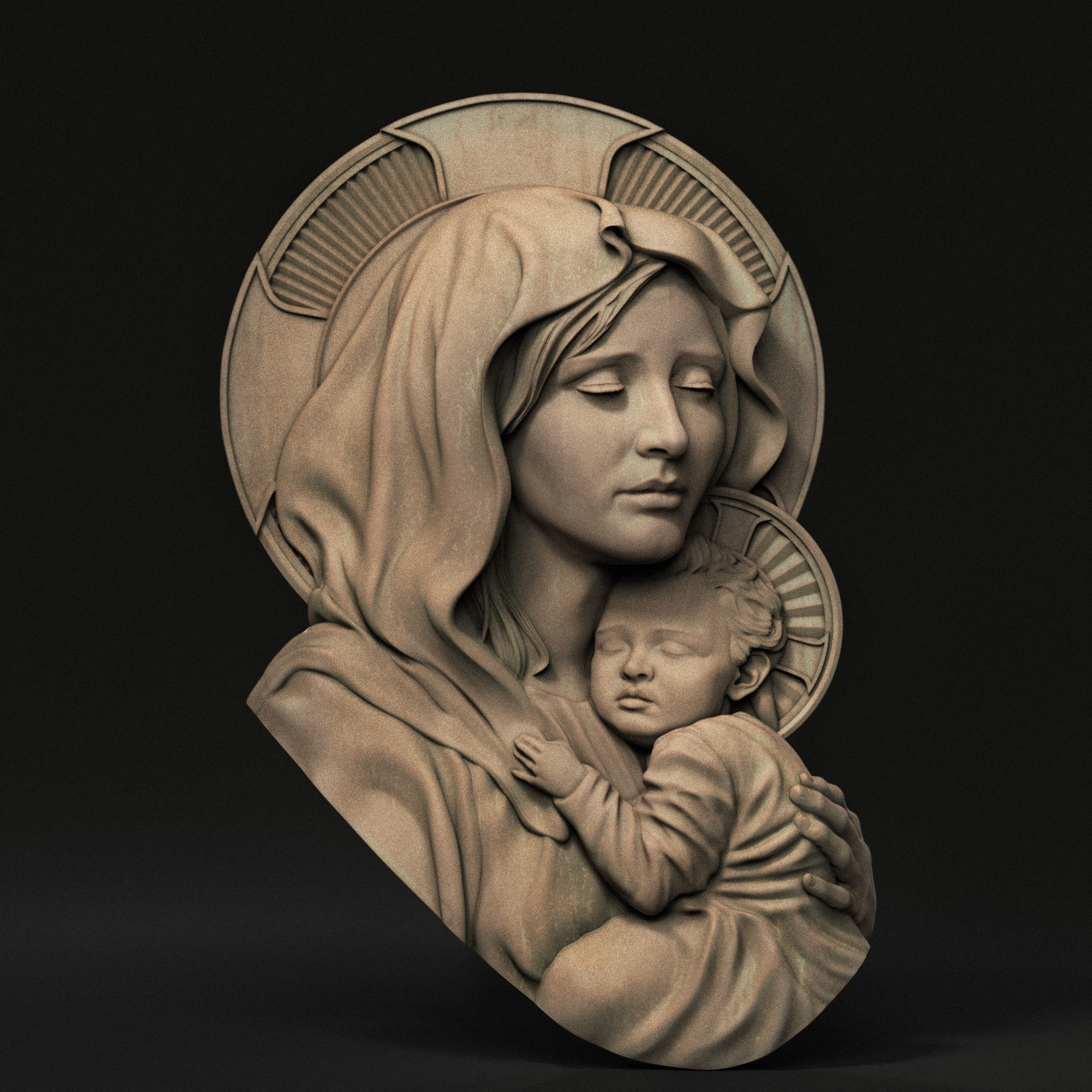 Mother Maria relief 07 3D print model_1