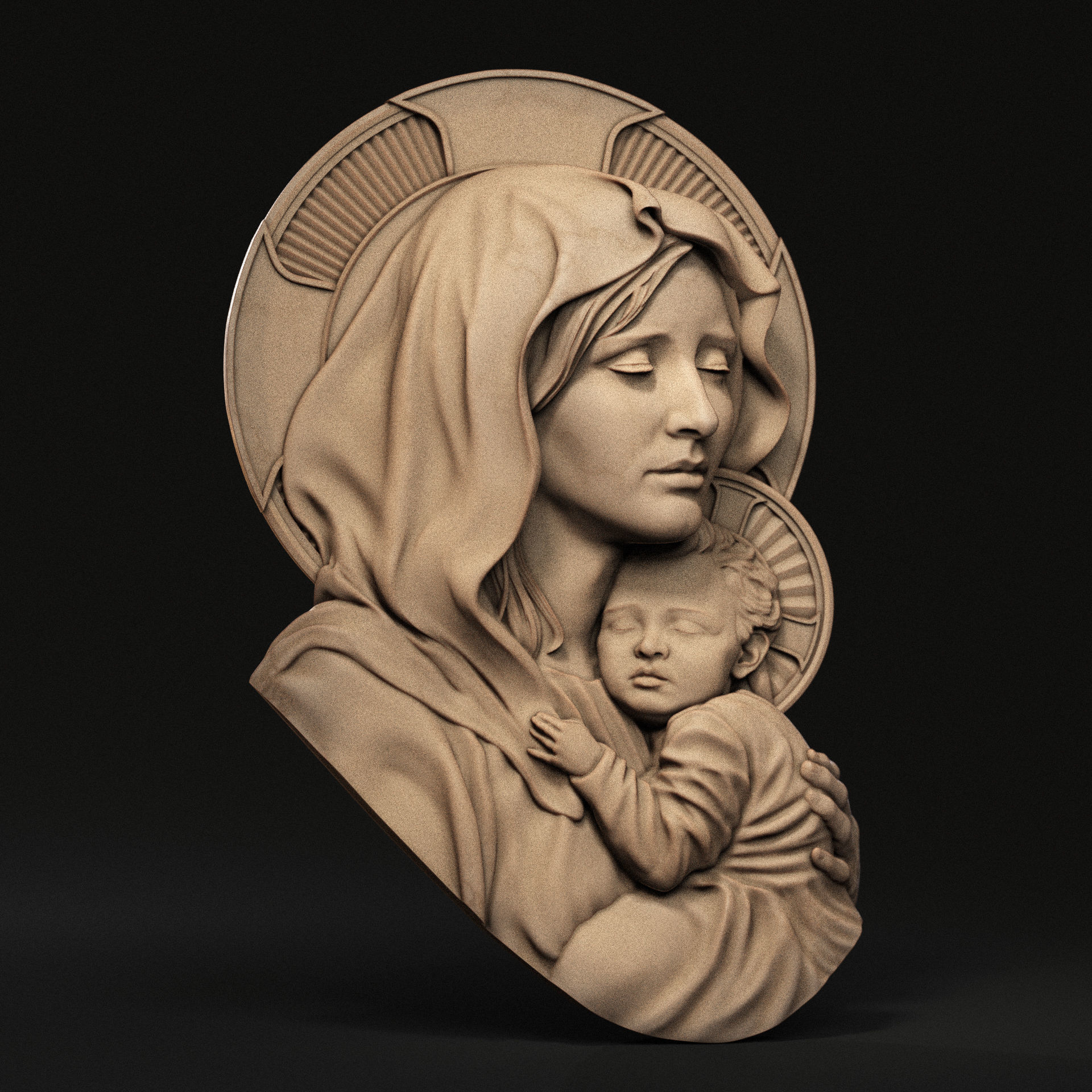 Mother Maria relief 07 3D print model_2