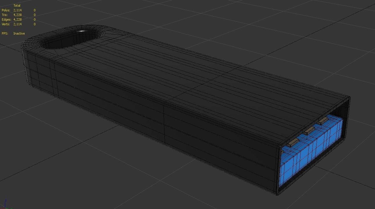 Usb Drive  M03 Low-poly 3D model_2