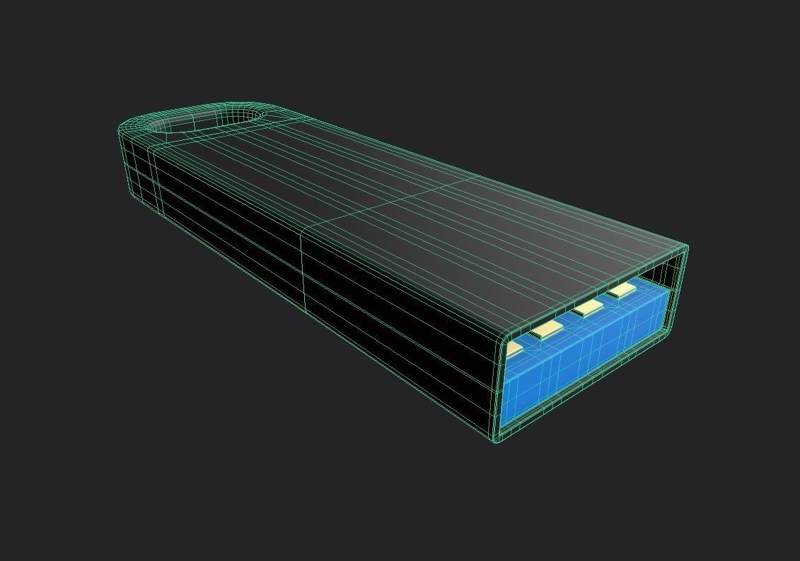 Usb Drive  M03 Low-poly 3D model_1