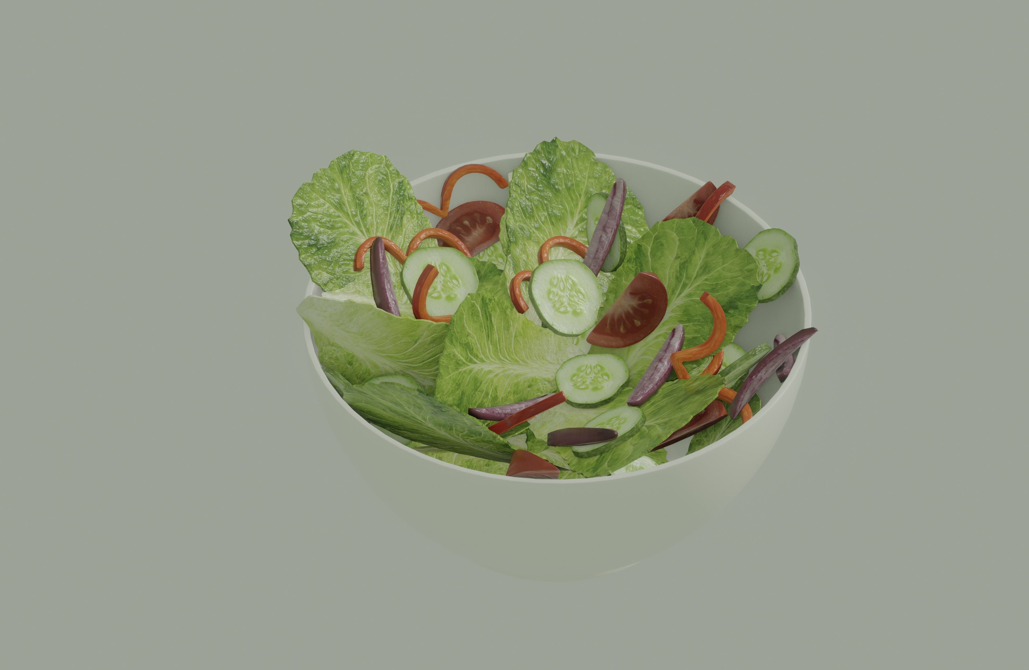 Bowl of Salad 3D model_4