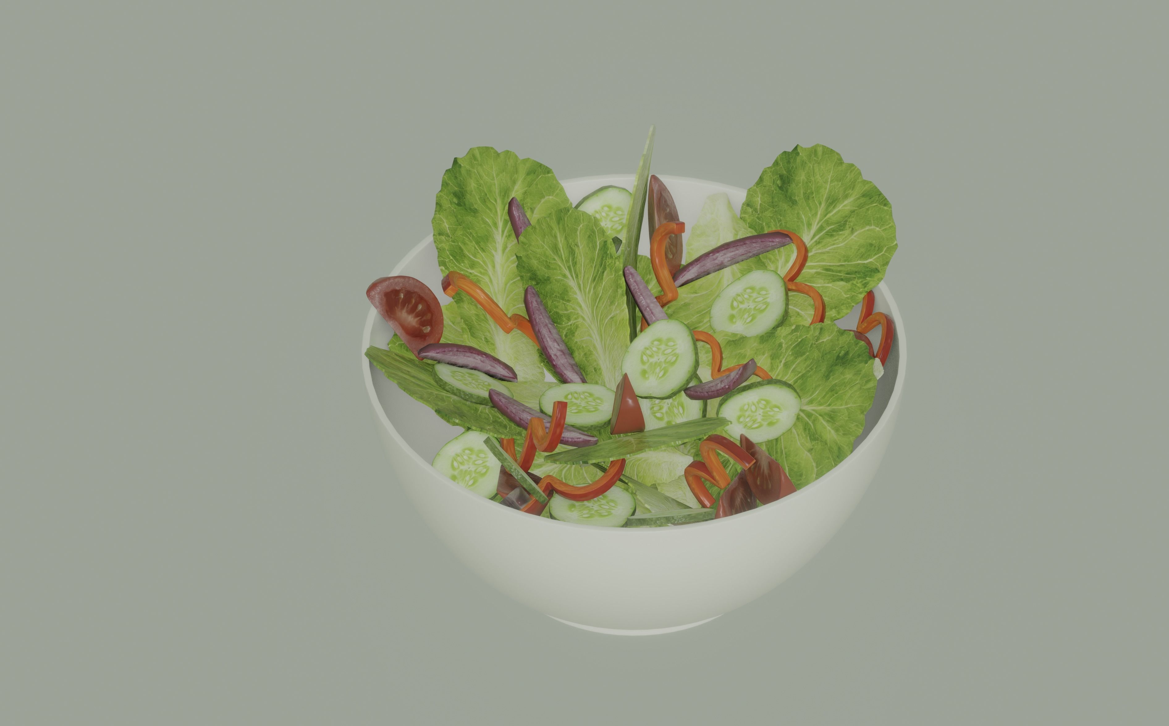 Bowl of Salad 3D model_2