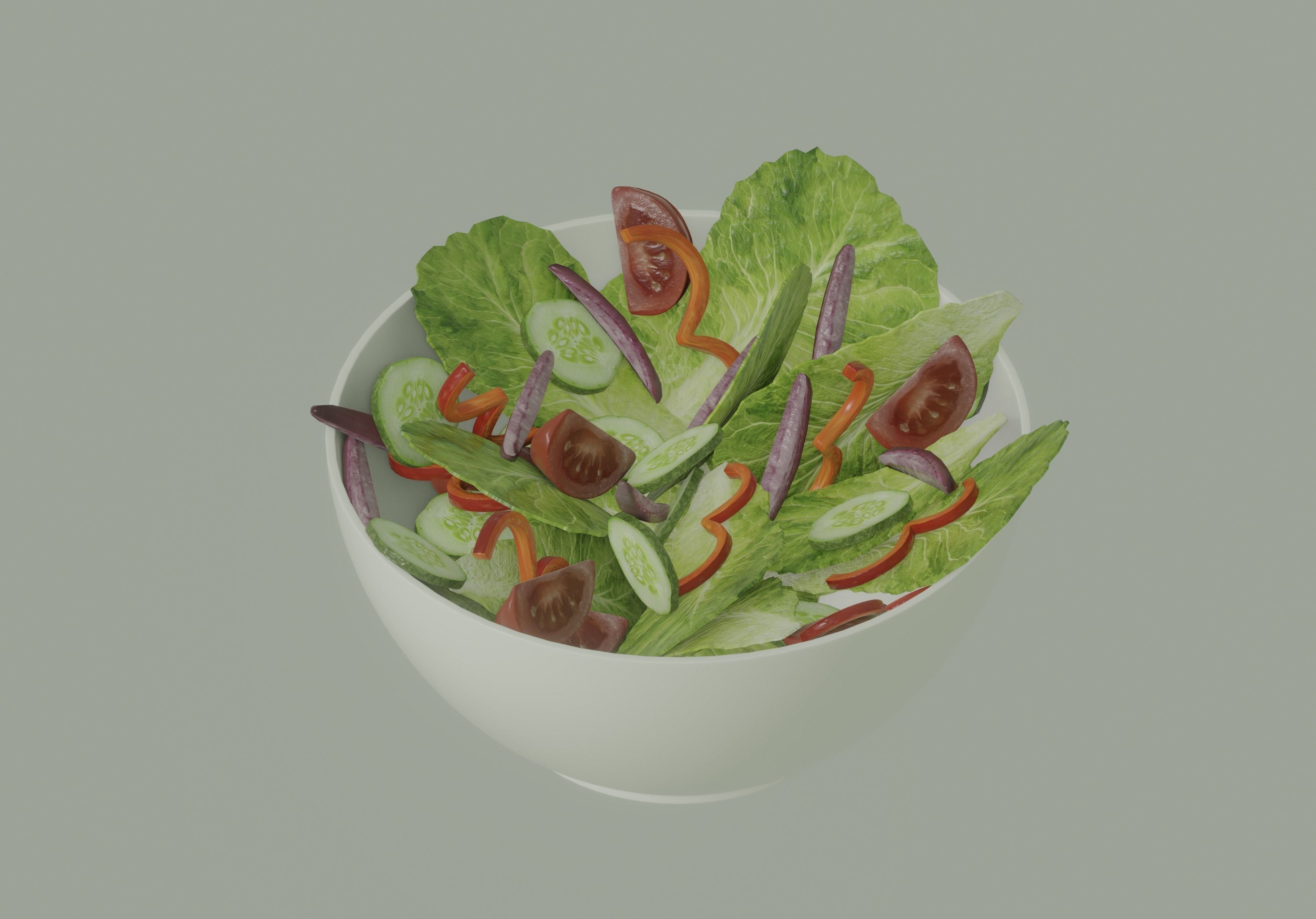 Bowl of Salad 3D model_7