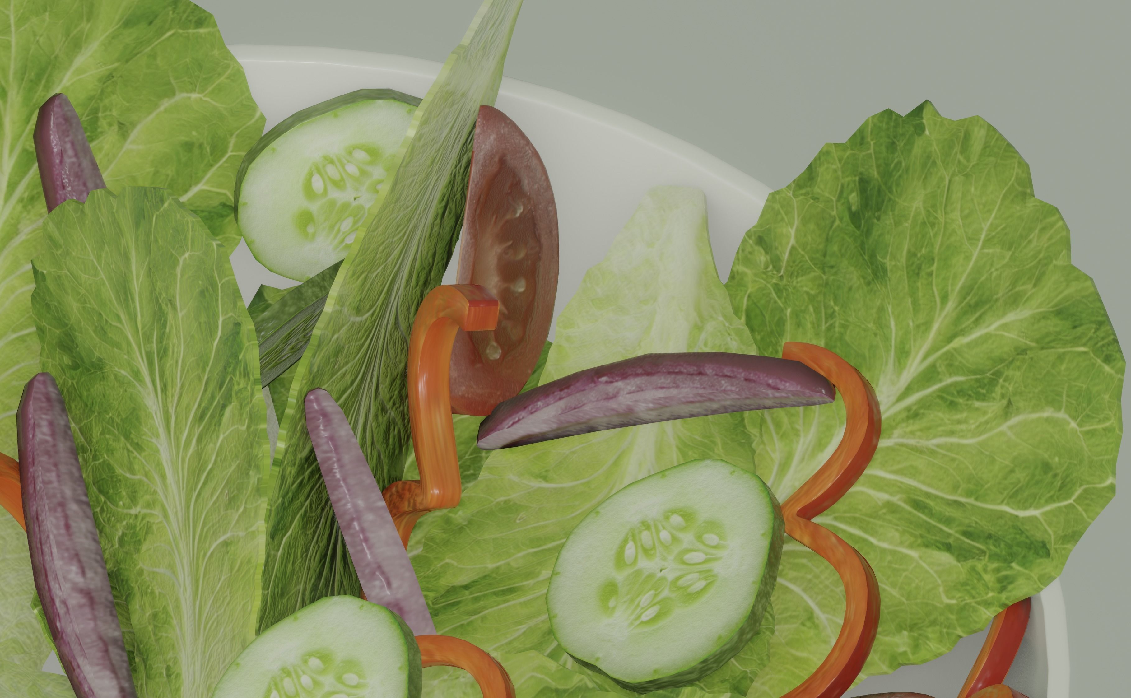 Bowl of Salad 3D model_9