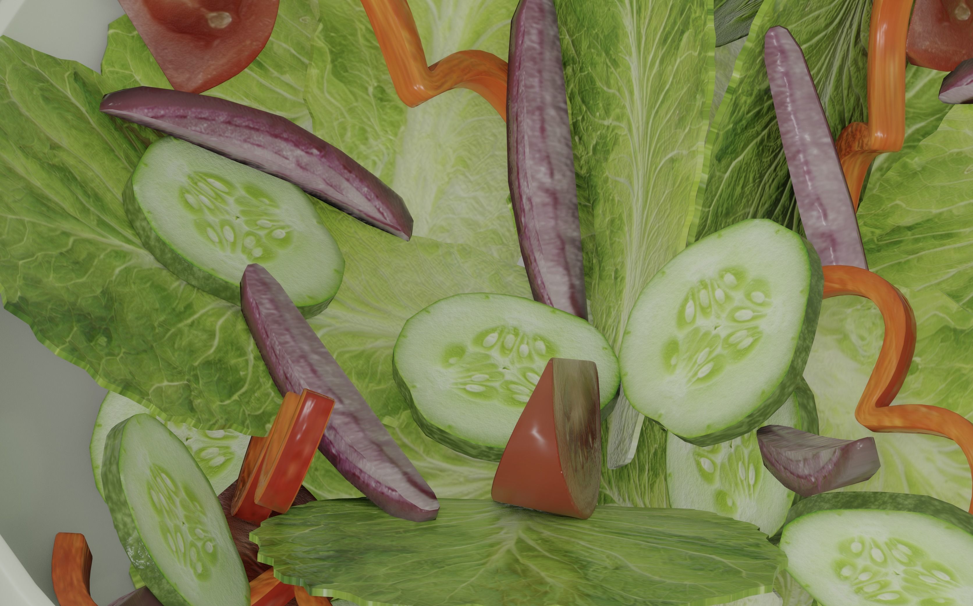 Bowl of Salad 3D model_8