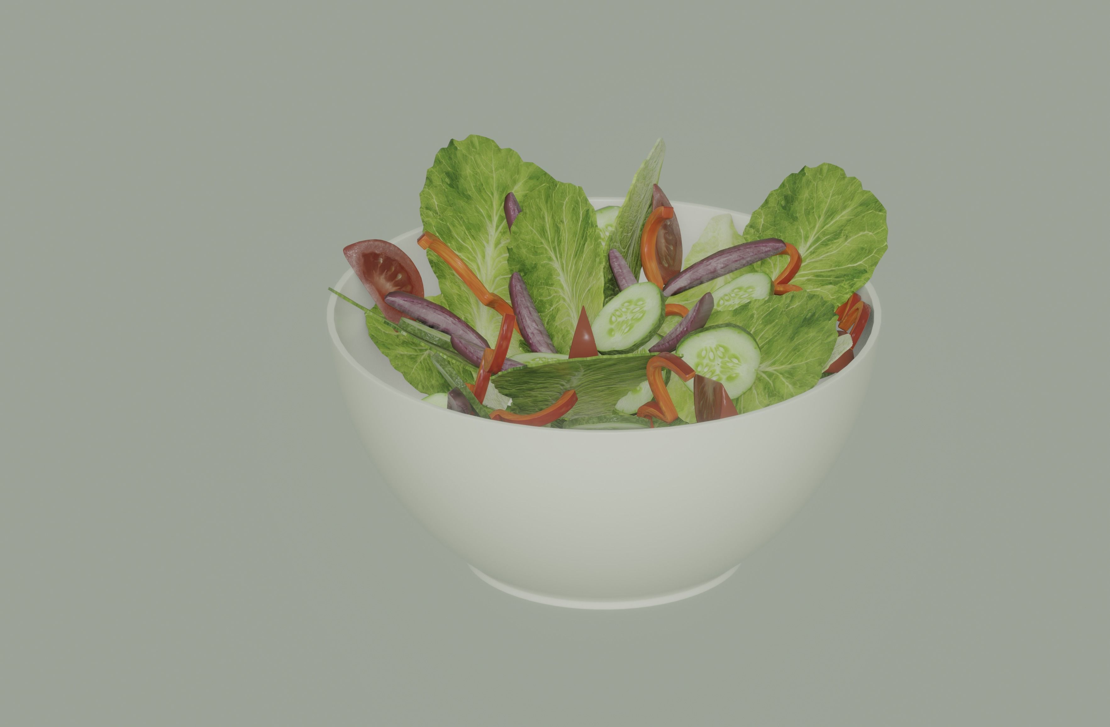 Bowl of Salad 3D model_1