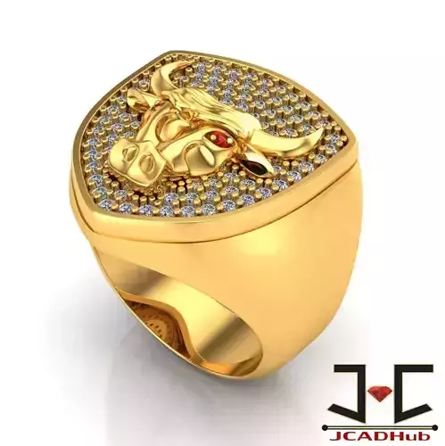 0160 - Stylish Bull Gents Ring