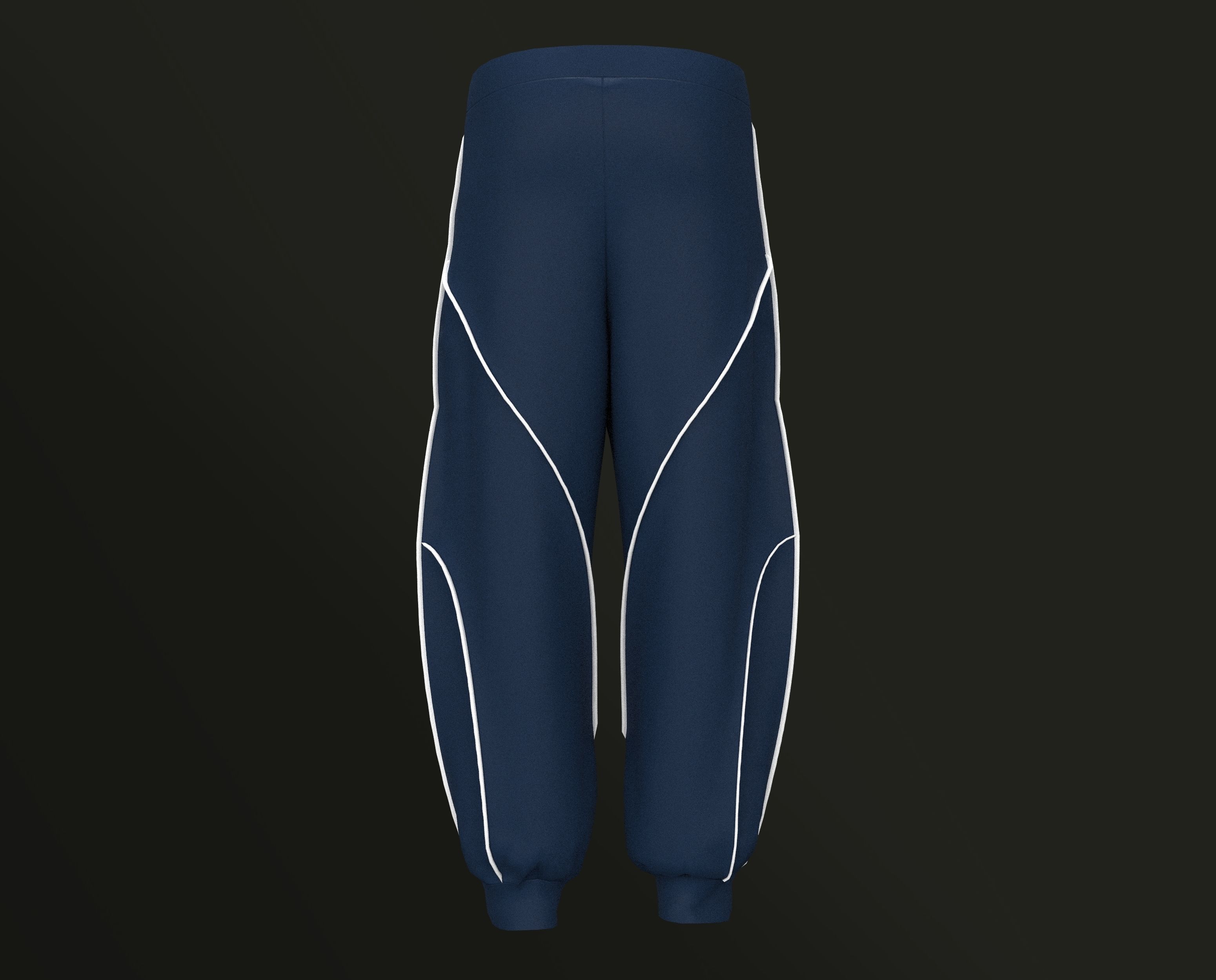 Pants Baggy Cargo Pockets CLO3D Free 3D model_2