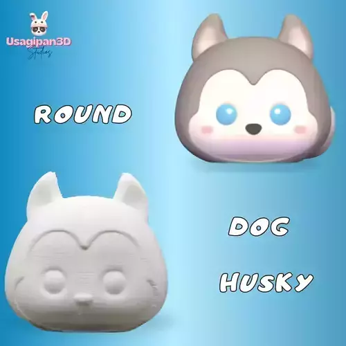 Round Dog Husky 3D print model