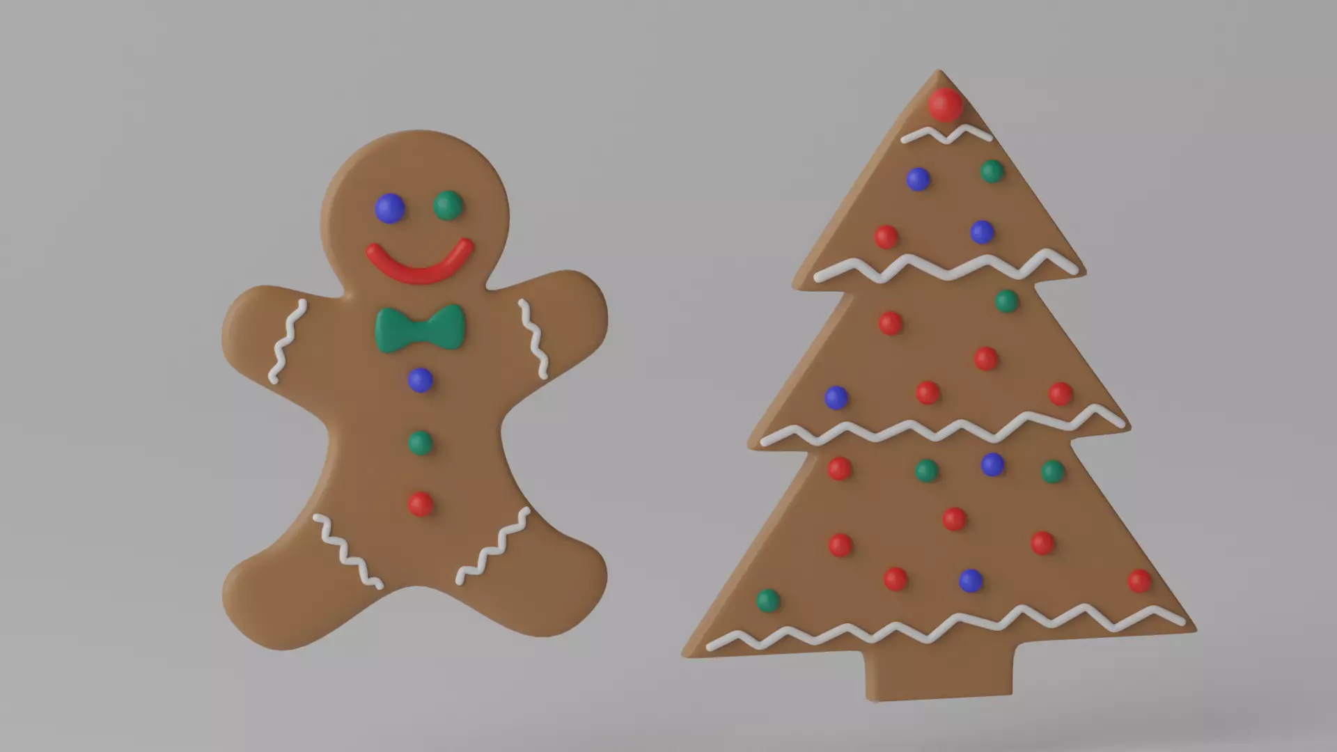 Cartoon Gingerbread Cookie 3D model_0
