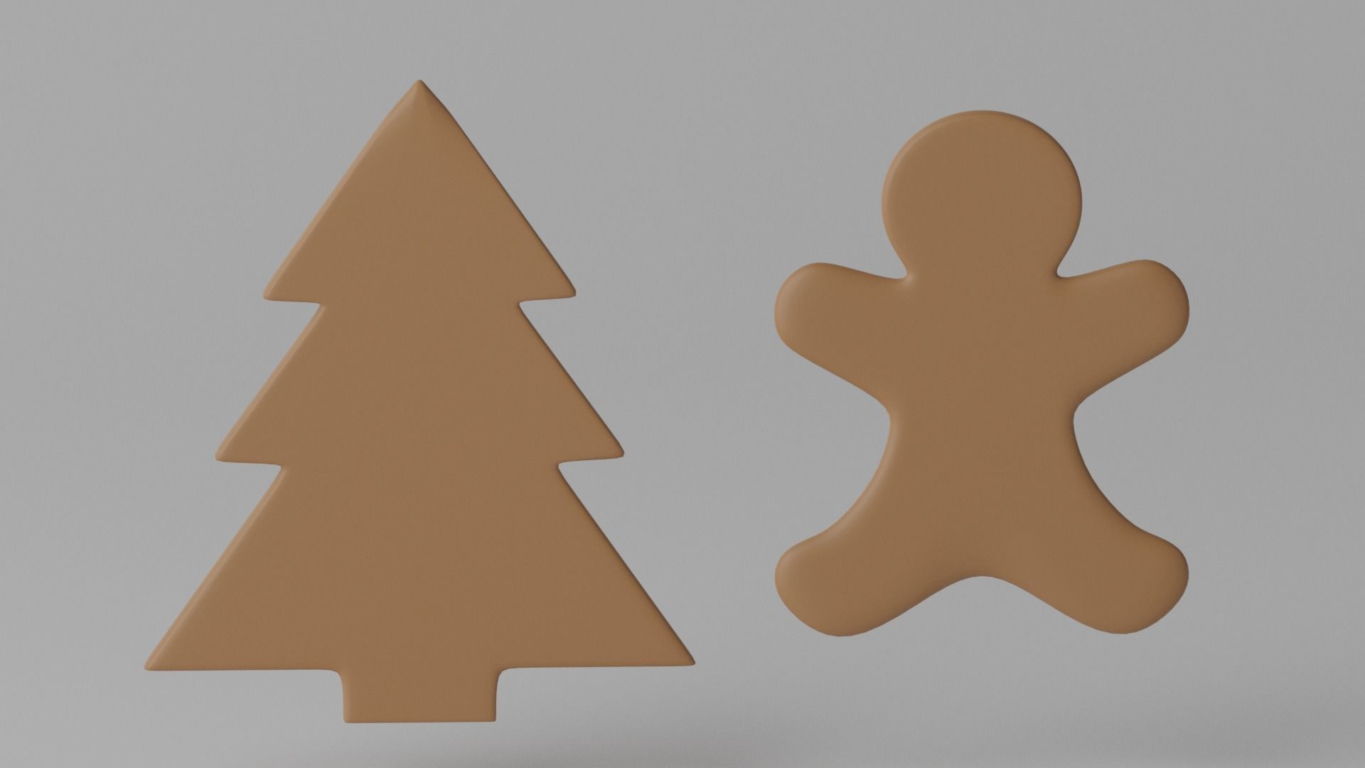 Cartoon Gingerbread Cookie 3D model_7