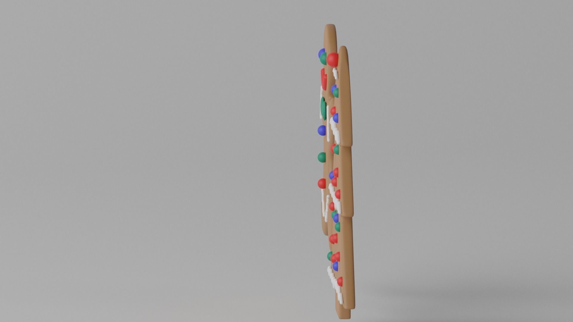 Cartoon Gingerbread Cookie 3D model_4