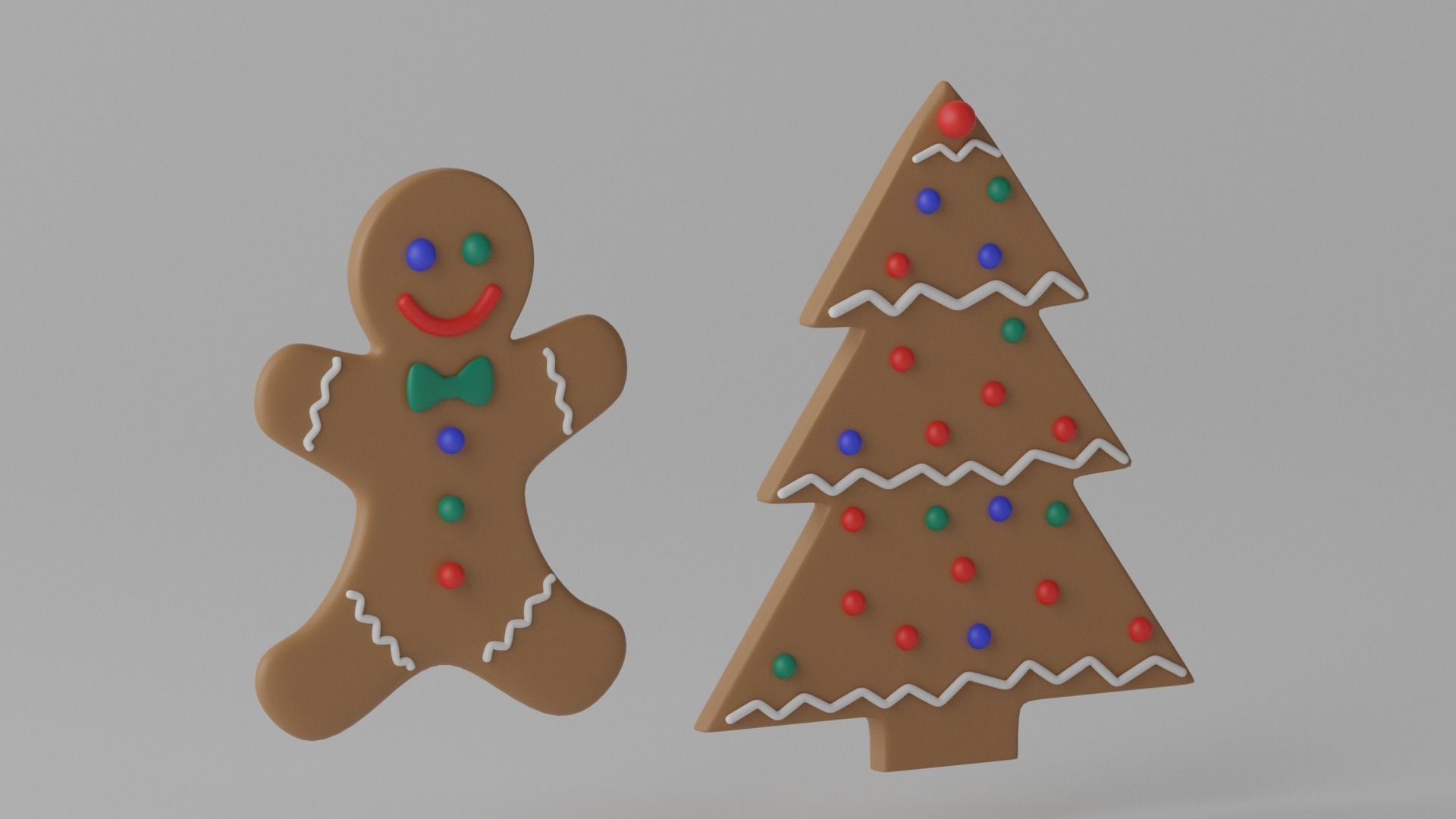 Cartoon Gingerbread Cookie 3D model_10