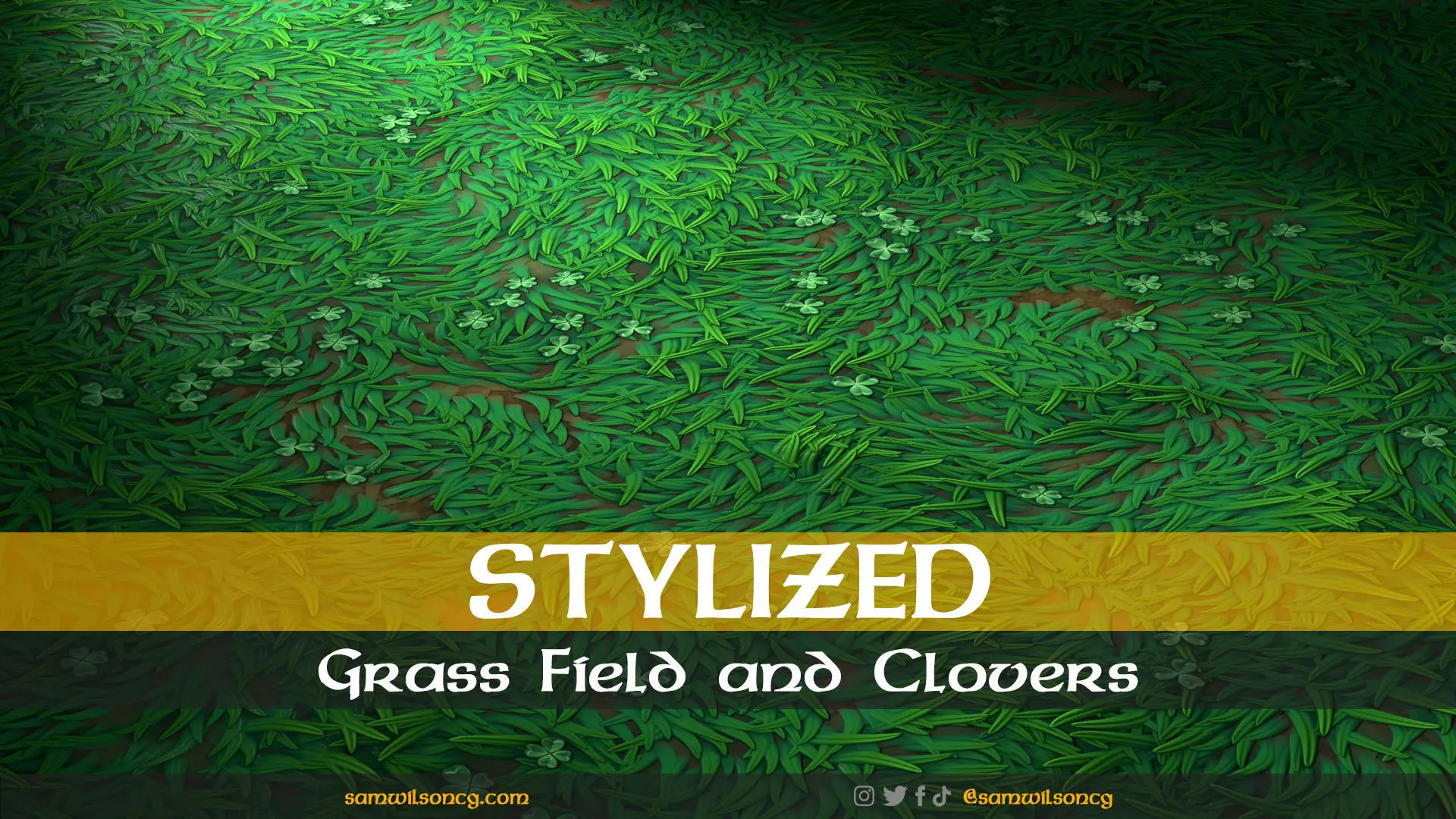 Stylized Material Texture - Grass Field and Clover - Tiling Texture_0