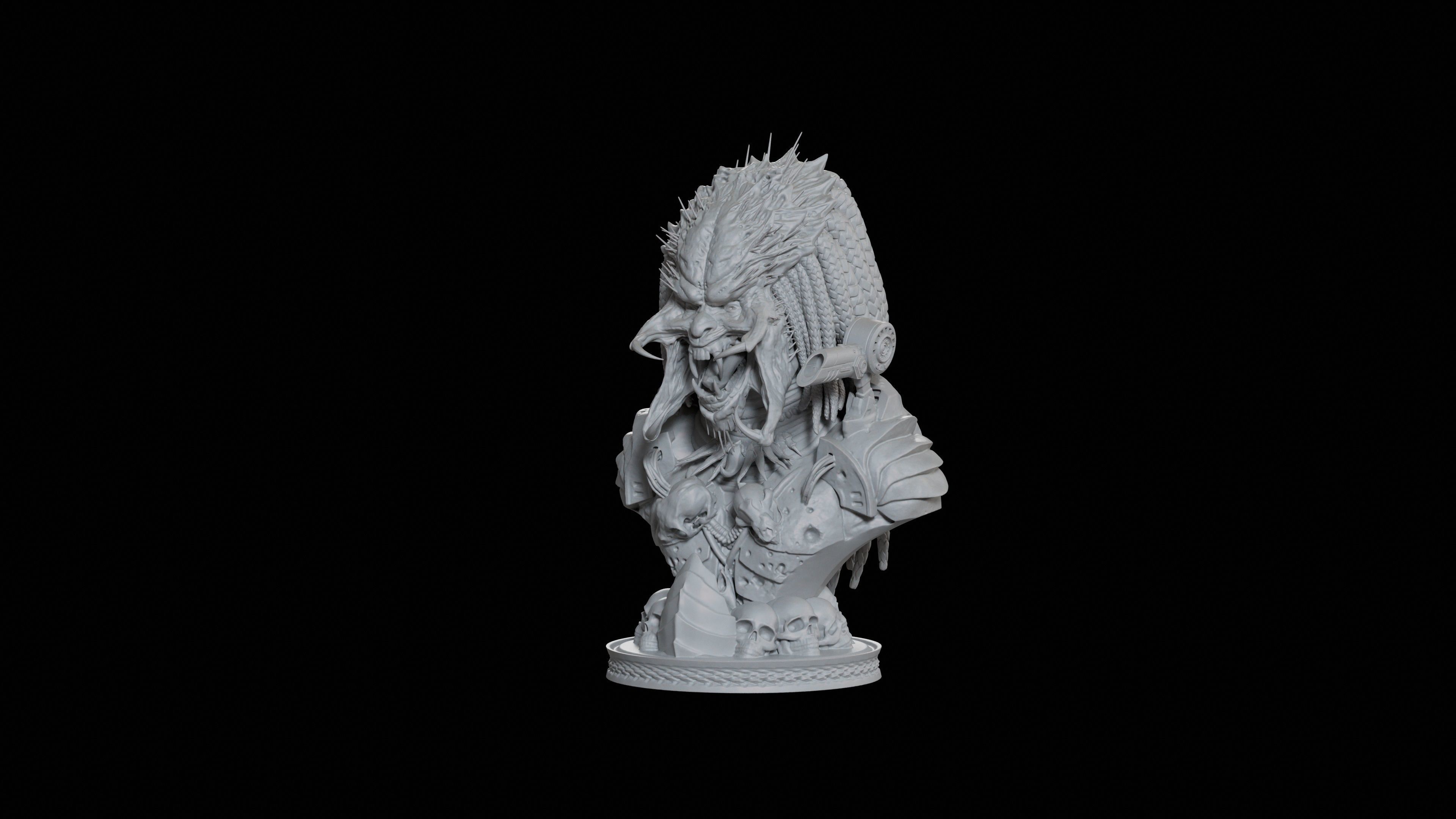 Predator Bust for 3D print  3D print model_3