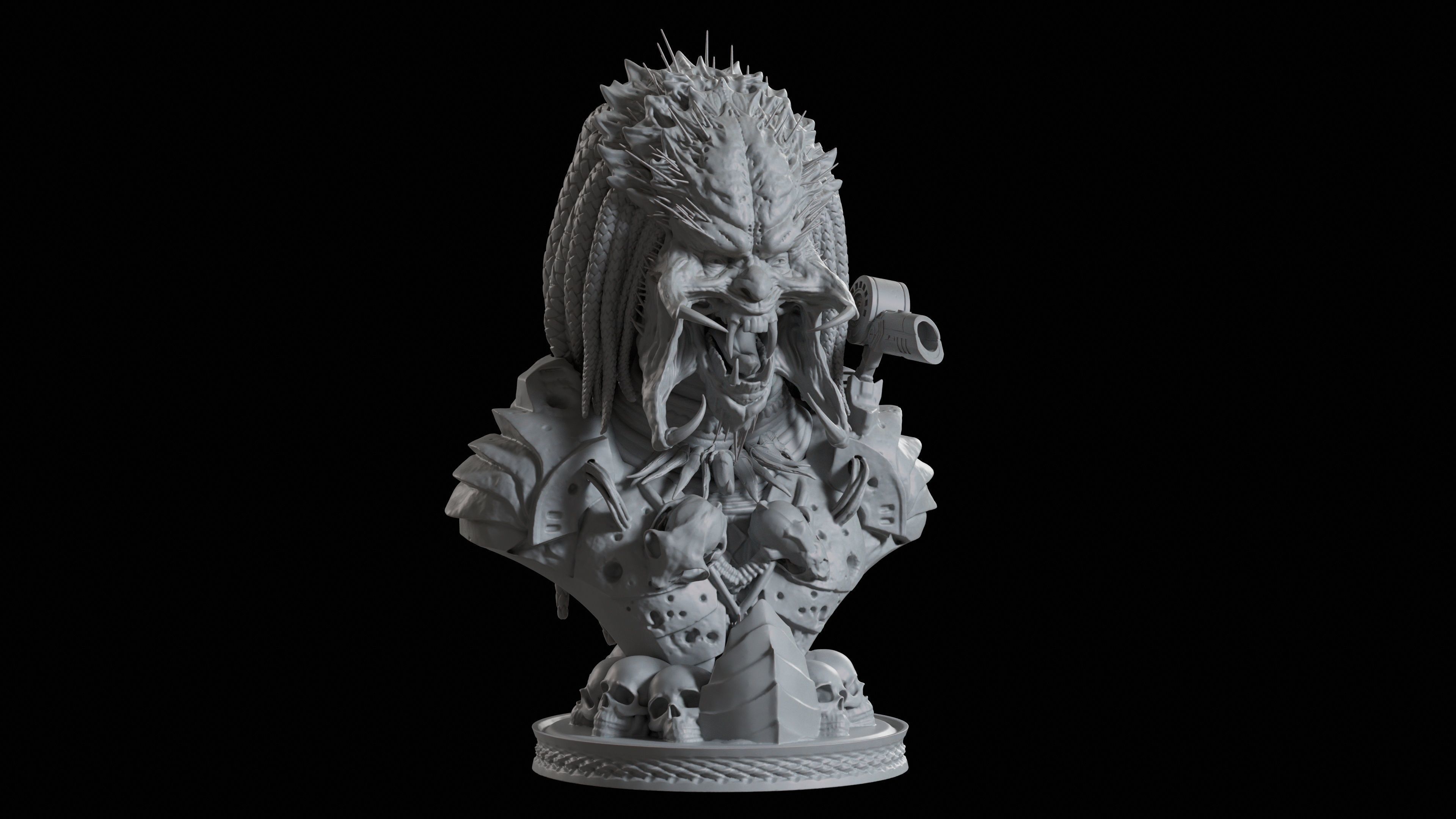 Predator Bust for 3D print  3D print model_2