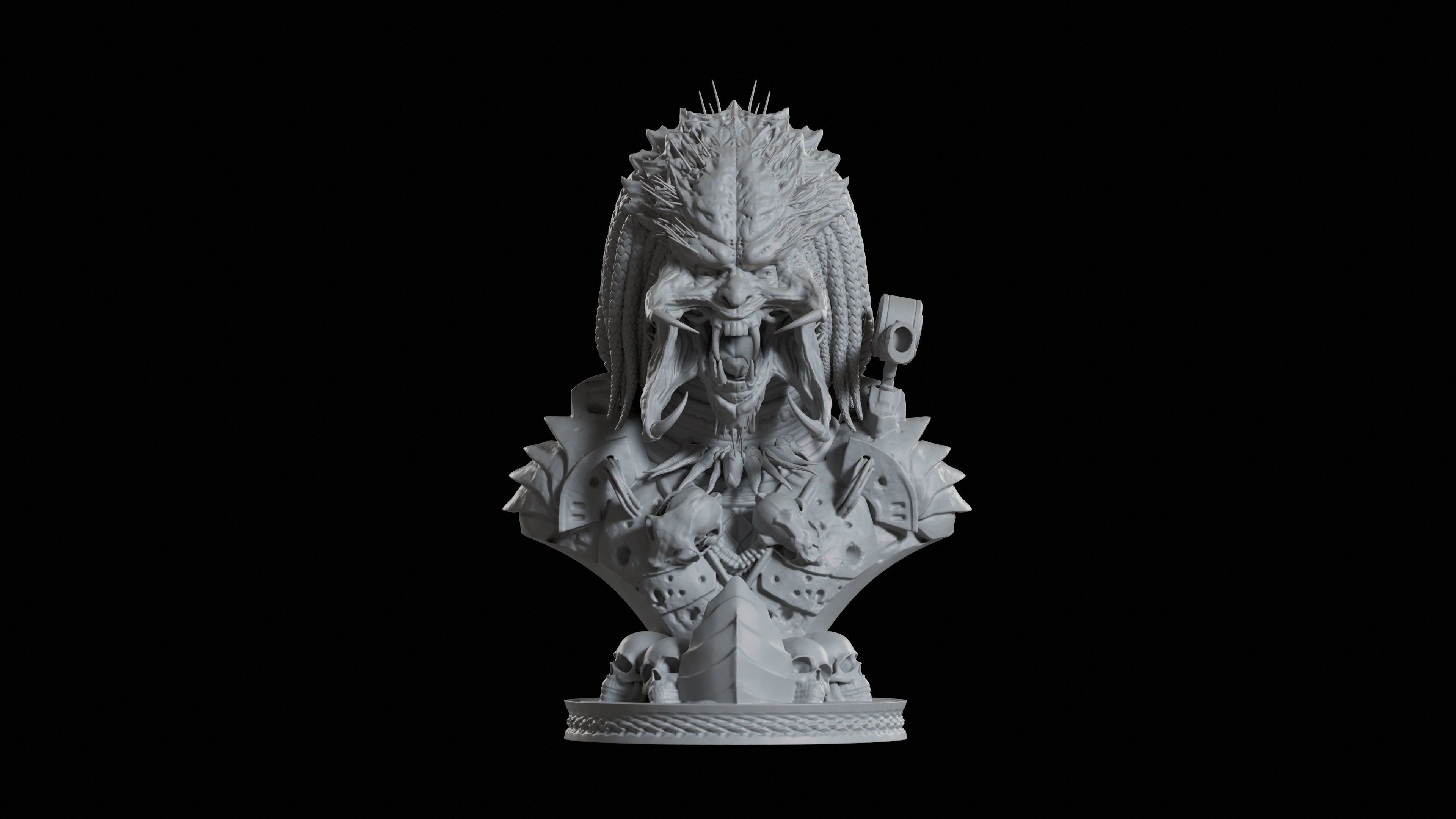 Predator Bust for 3D print  3D print model_5