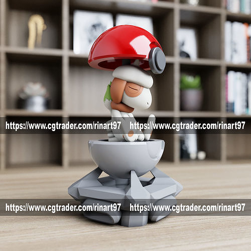 Smeargle in the pokeball from Pokemon 3D print model