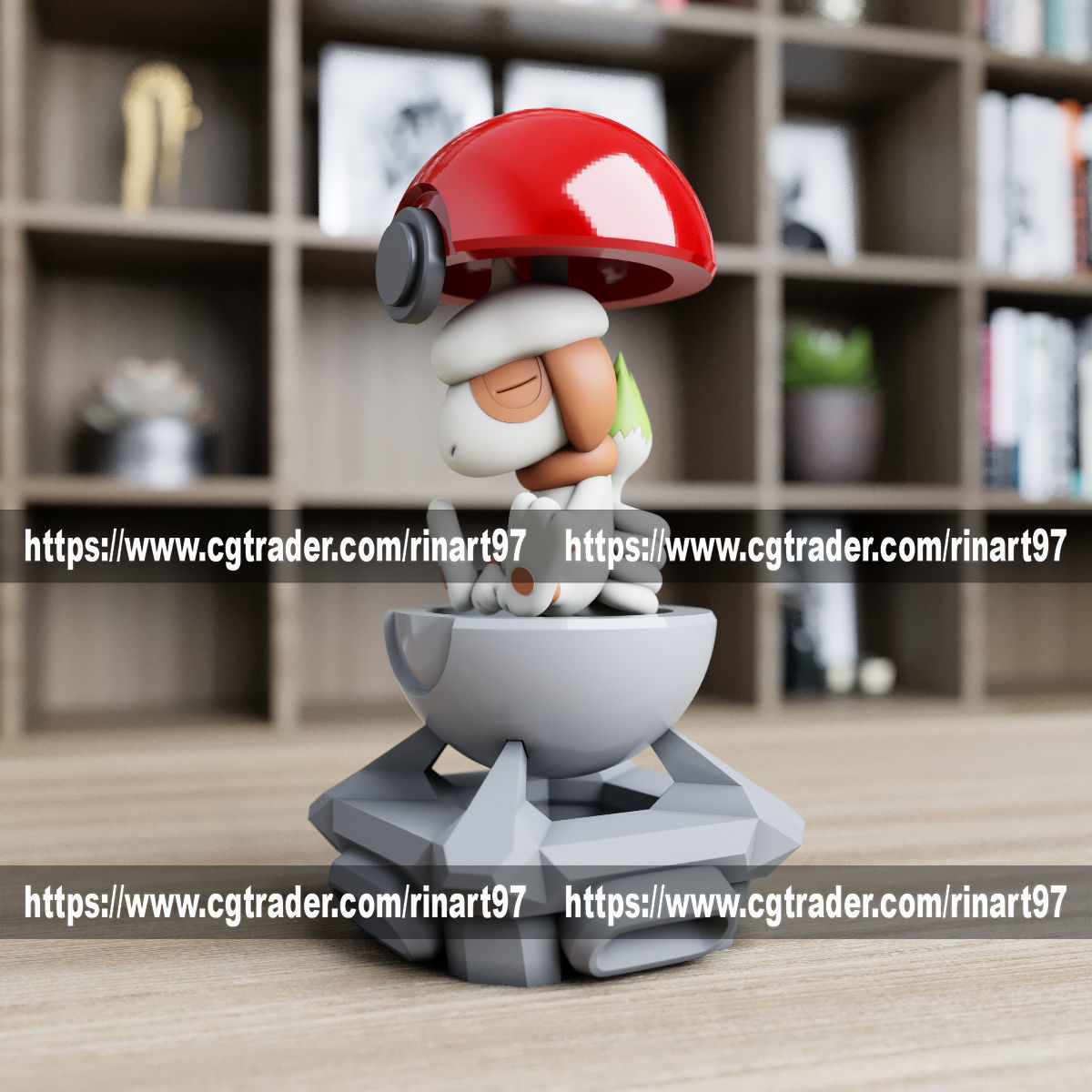 Smeargle in the pokeball from Pokemon 3D print model_7