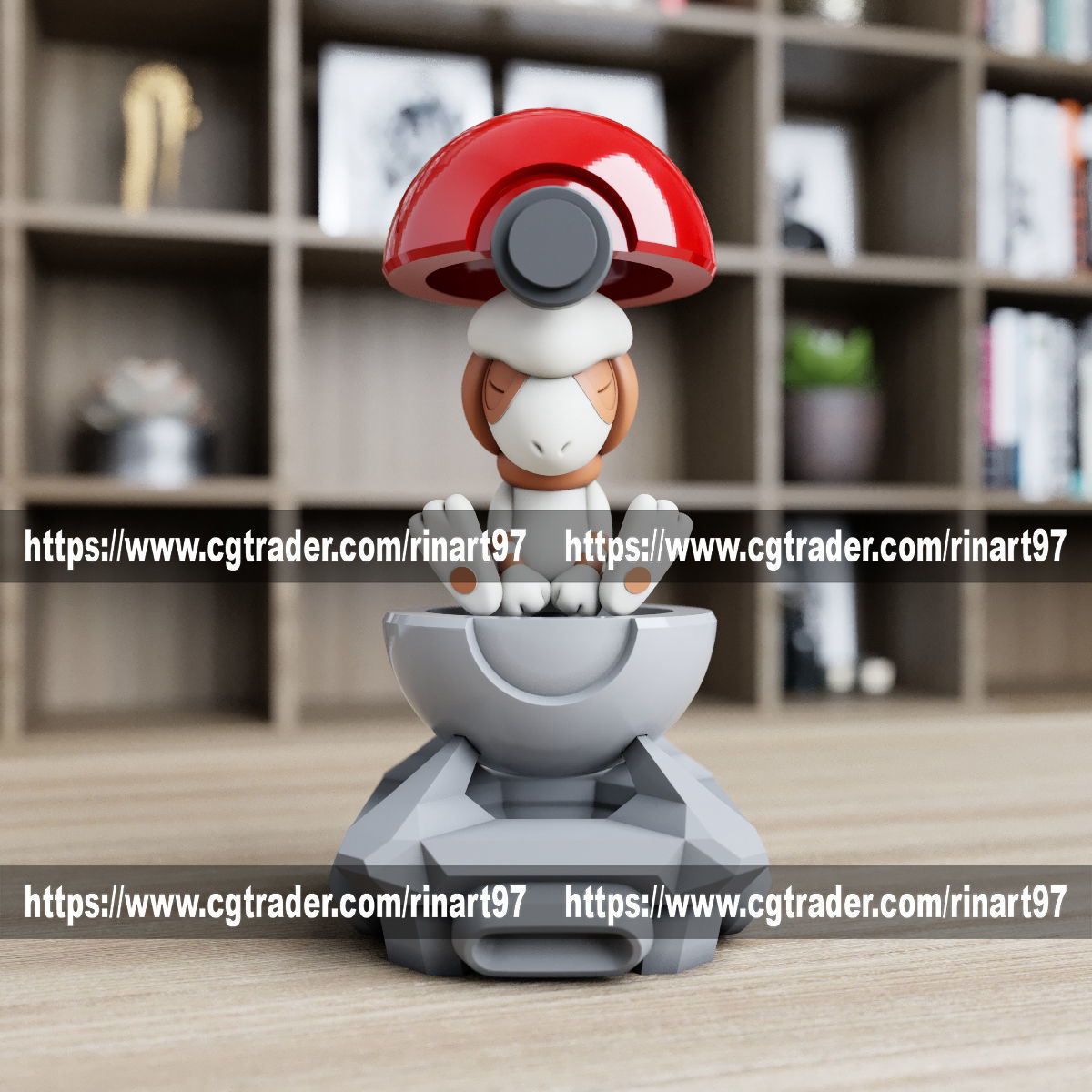 Smeargle in the pokeball from Pokemon 3D print model_4