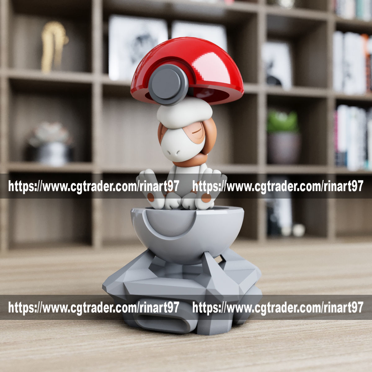 Smeargle in the pokeball from Pokemon 3D print model_5
