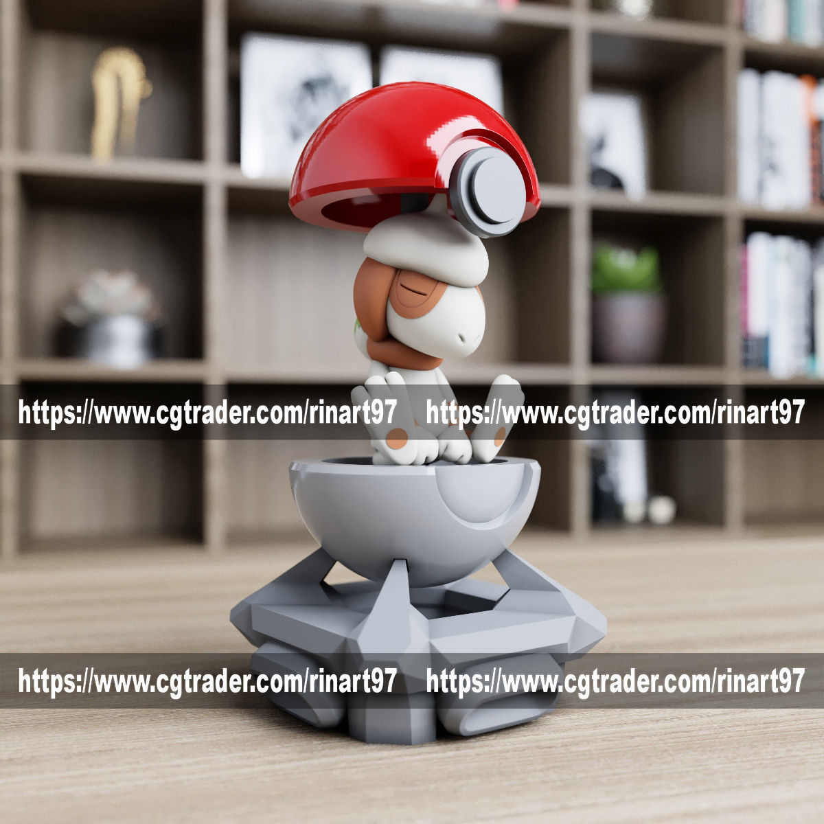 Smeargle in the pokeball from Pokemon 3D print model_2