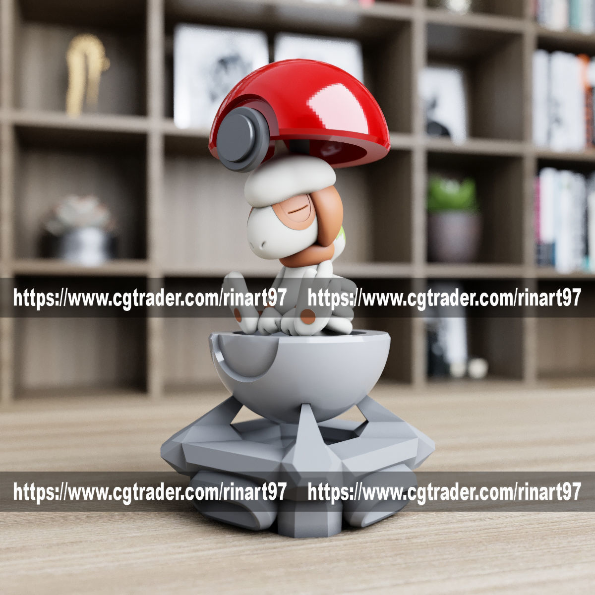 Smeargle in the pokeball from Pokemon 3D print model_6