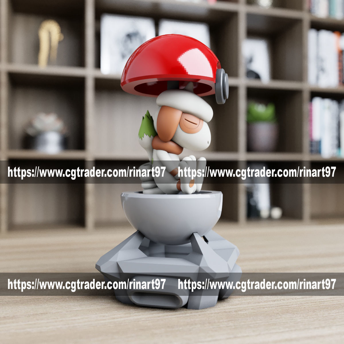 Smeargle in the pokeball from Pokemon 3D print model_3