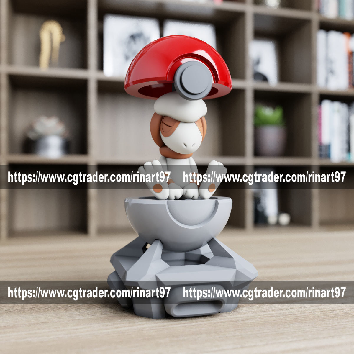 Smeargle in the pokeball from Pokemon 3D print model_1