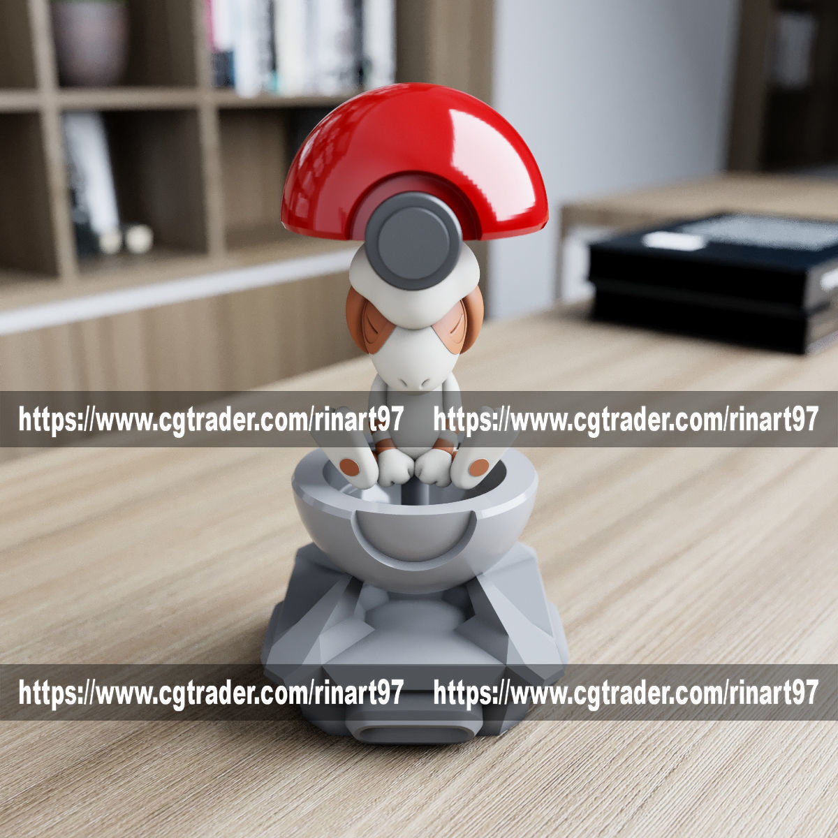 Smeargle in the pokeball from Pokemon 3D print model_9