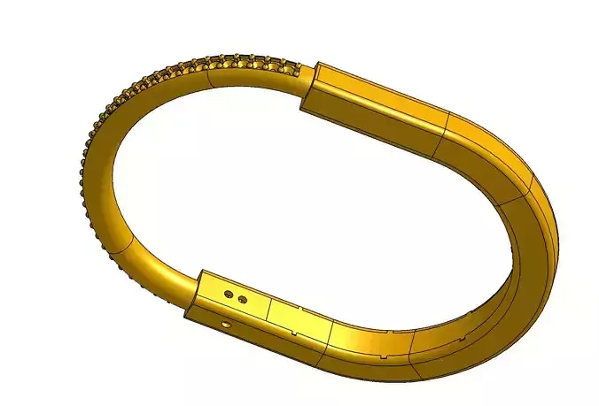 Tiffany lock bracelet Single line stone CAD file