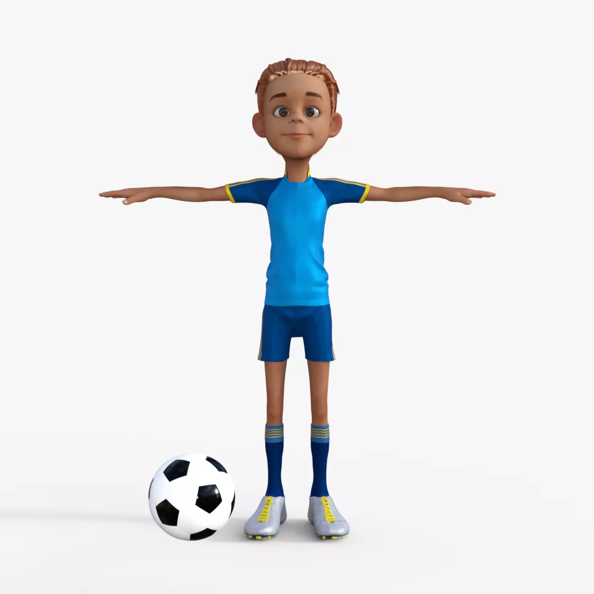Cartoon Footballer Rigged 3D model