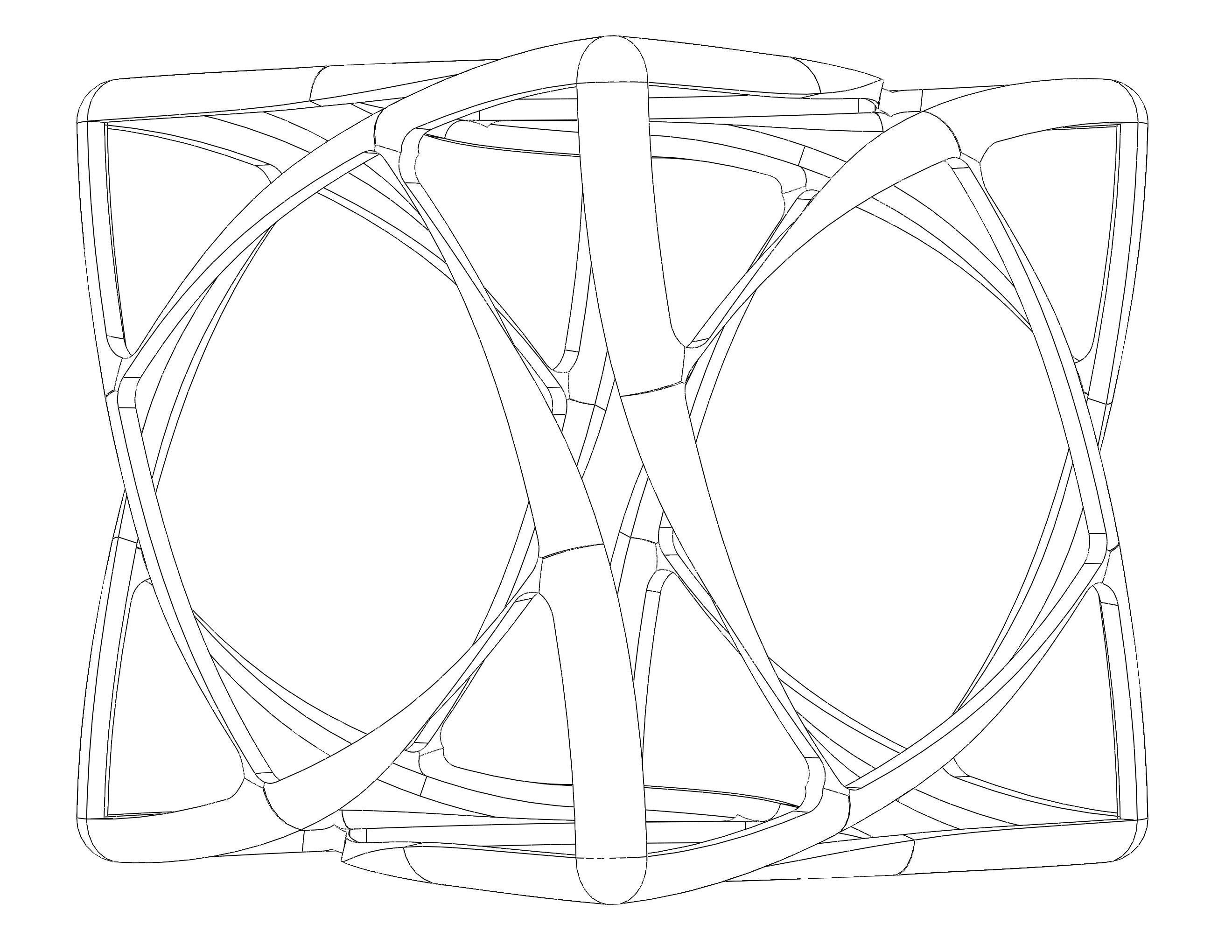 Wireframe Shape Geometric Complex Cube 3D print model_26