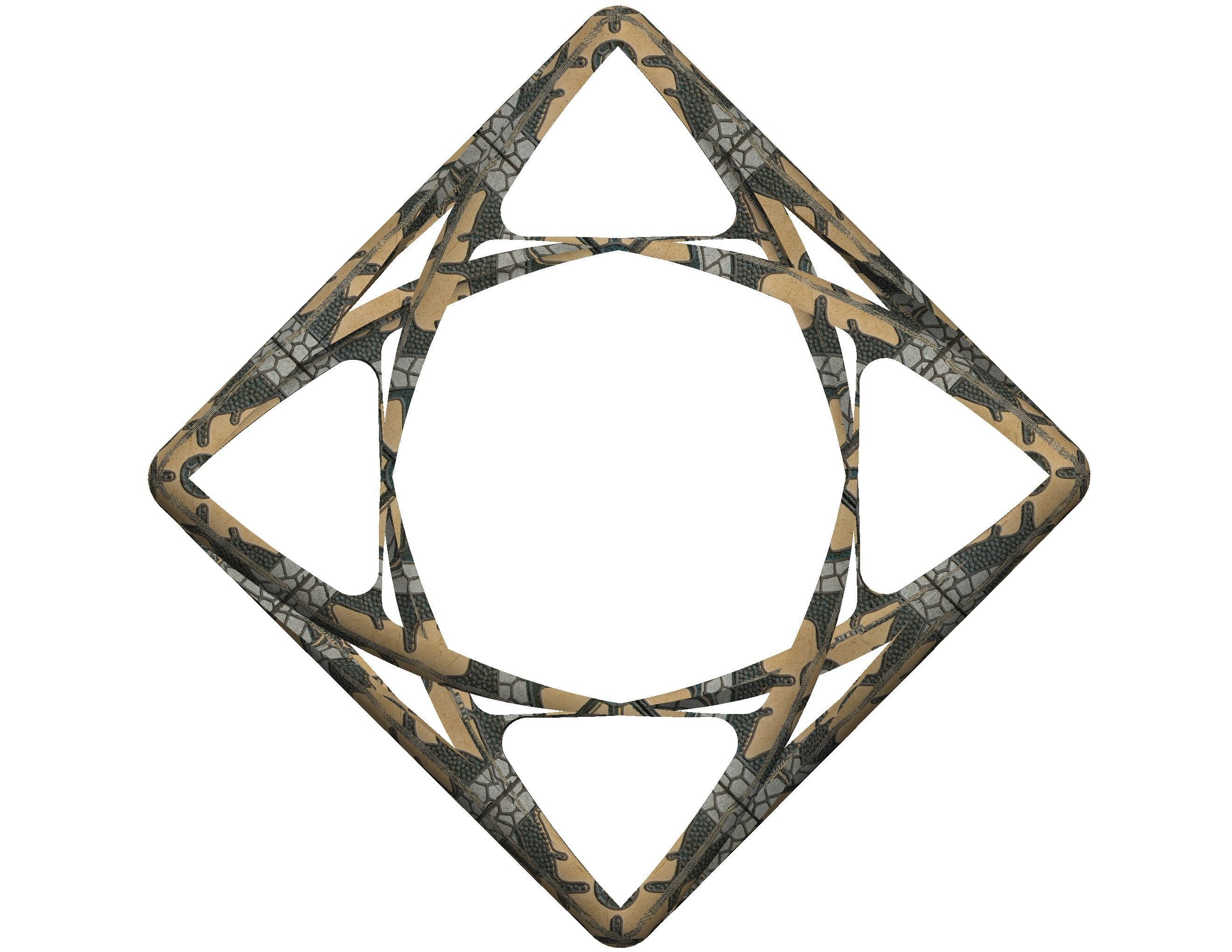 Wireframe Shape Geometric Complex Cube 3D print model_41