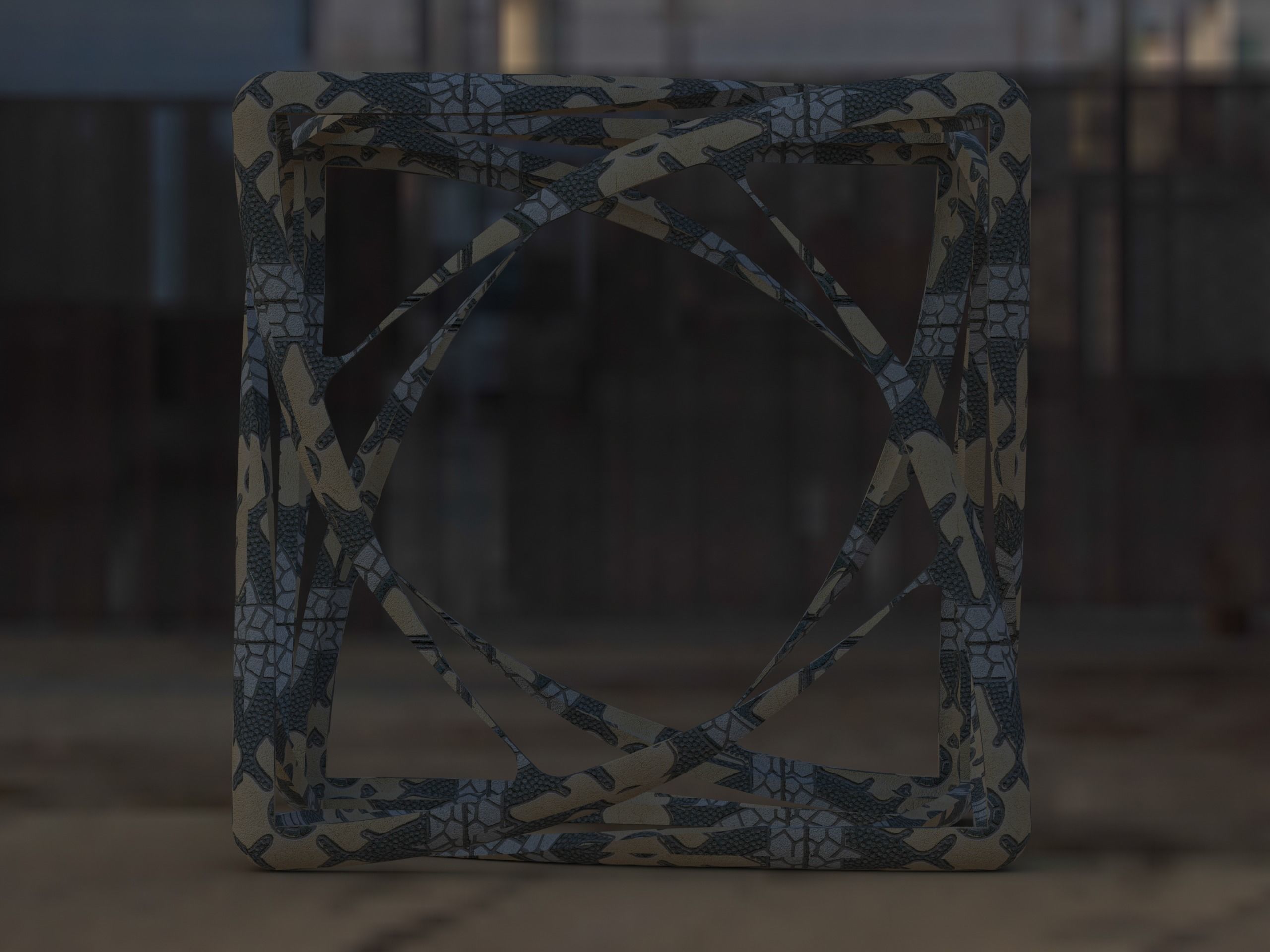 Wireframe Shape Geometric Complex Cube 3D print model_1