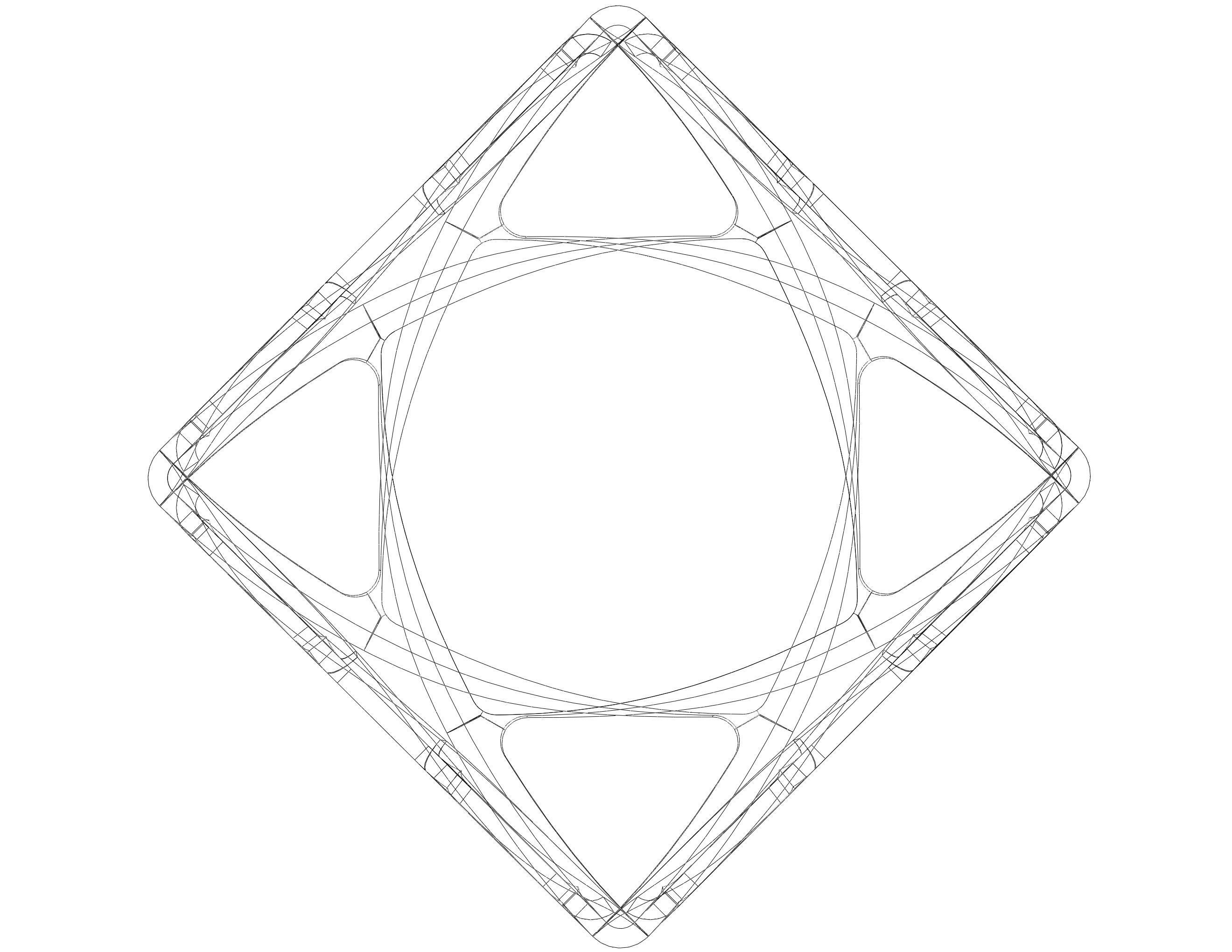 Wireframe Shape Geometric Complex Cube 3D print model_40