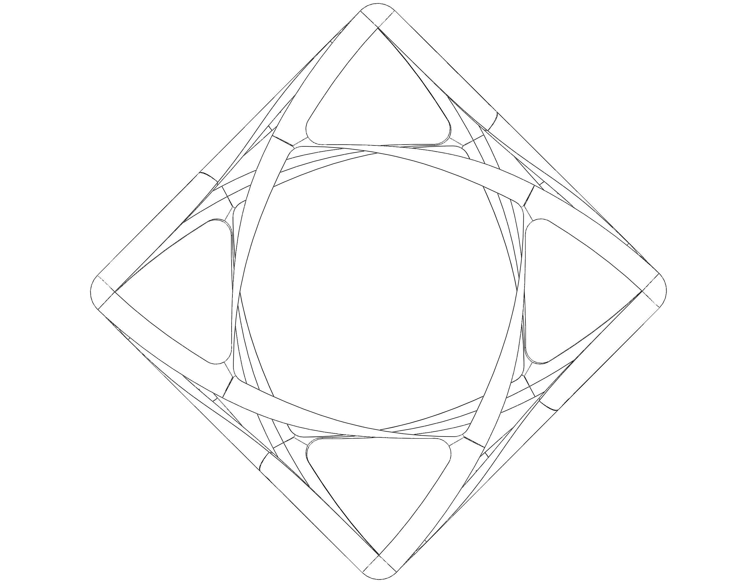 Wireframe Shape Geometric Complex Cube 3D print model_38