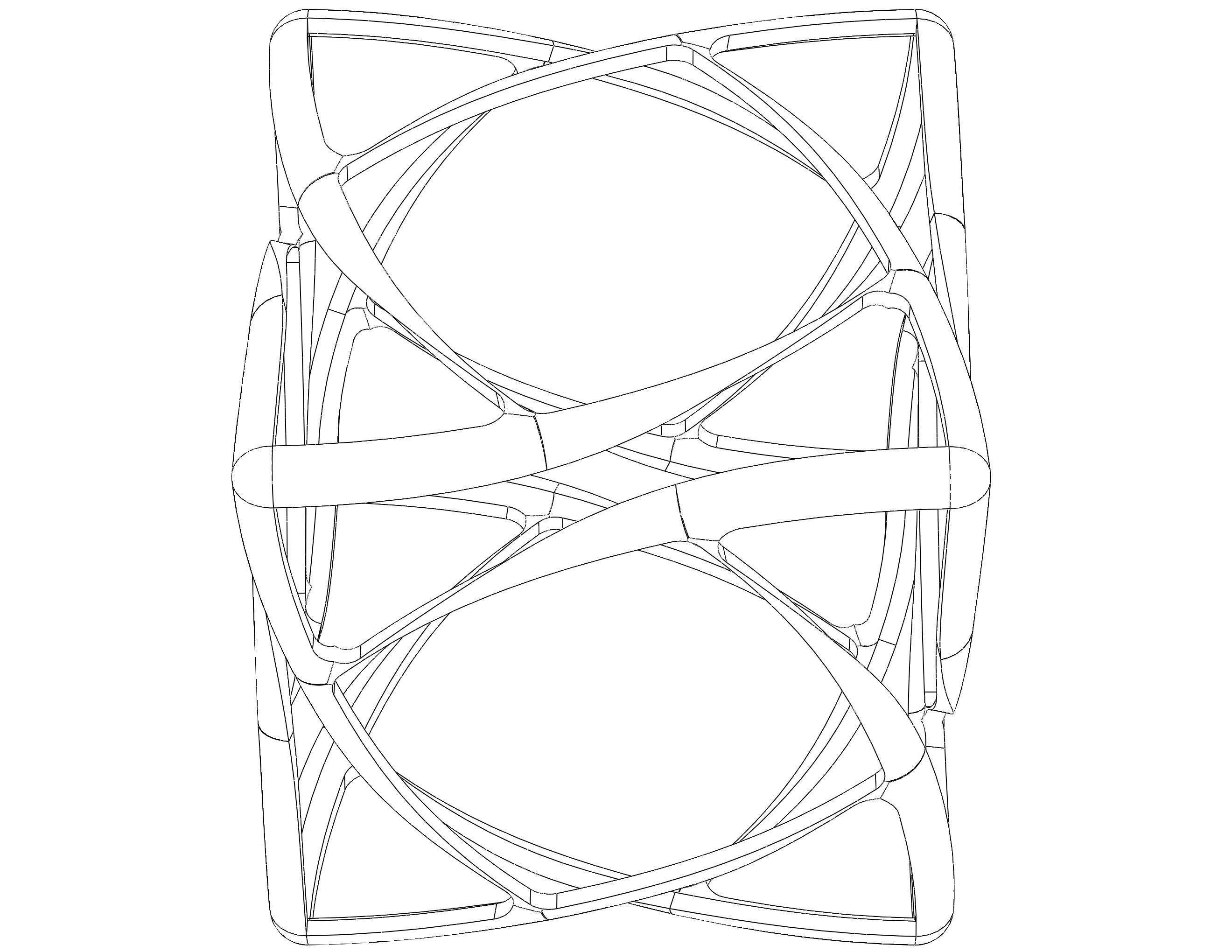 Wireframe Shape Geometric Complex Cube 3D print model_18