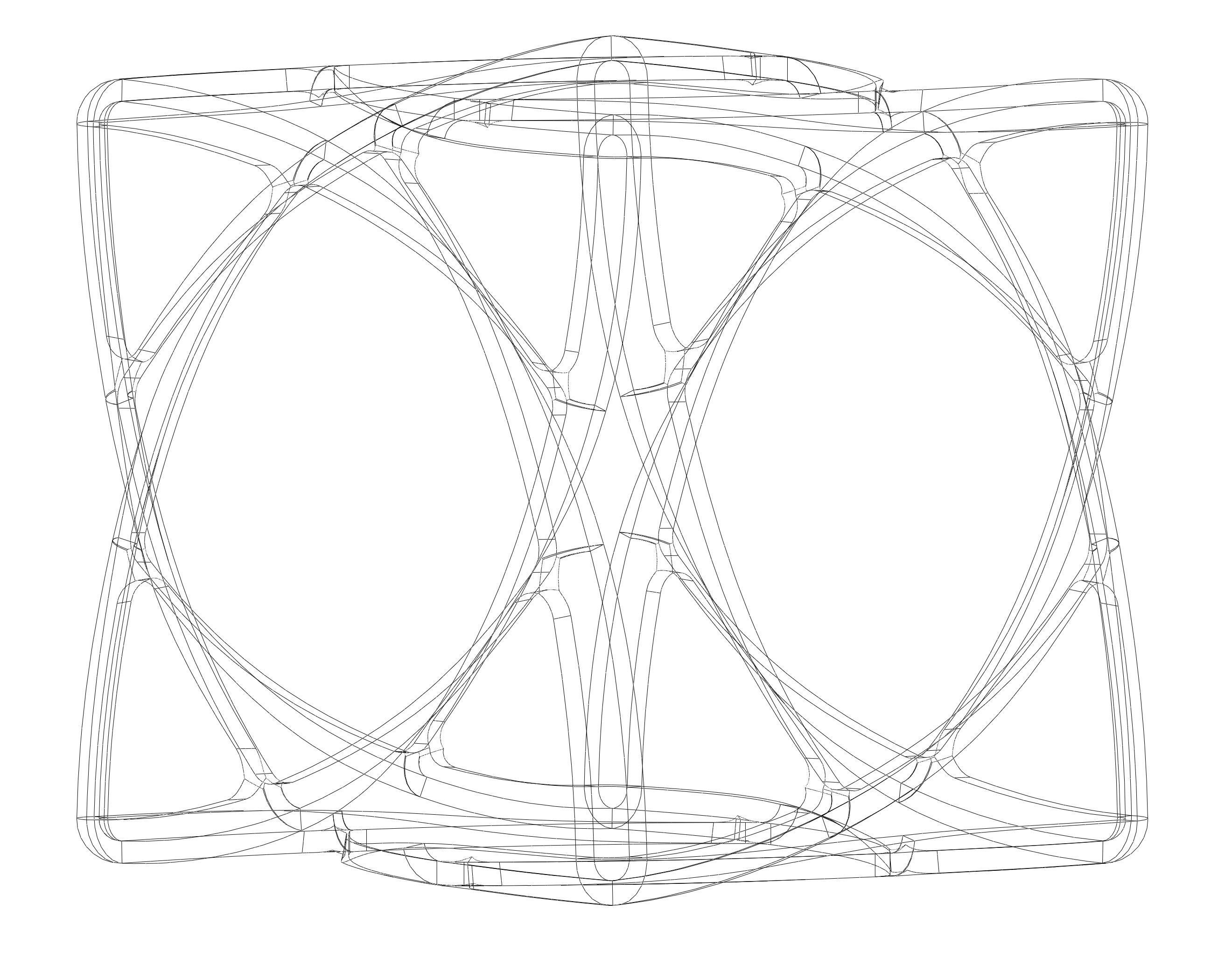 Wireframe Shape Geometric Complex Cube 3D print model_28